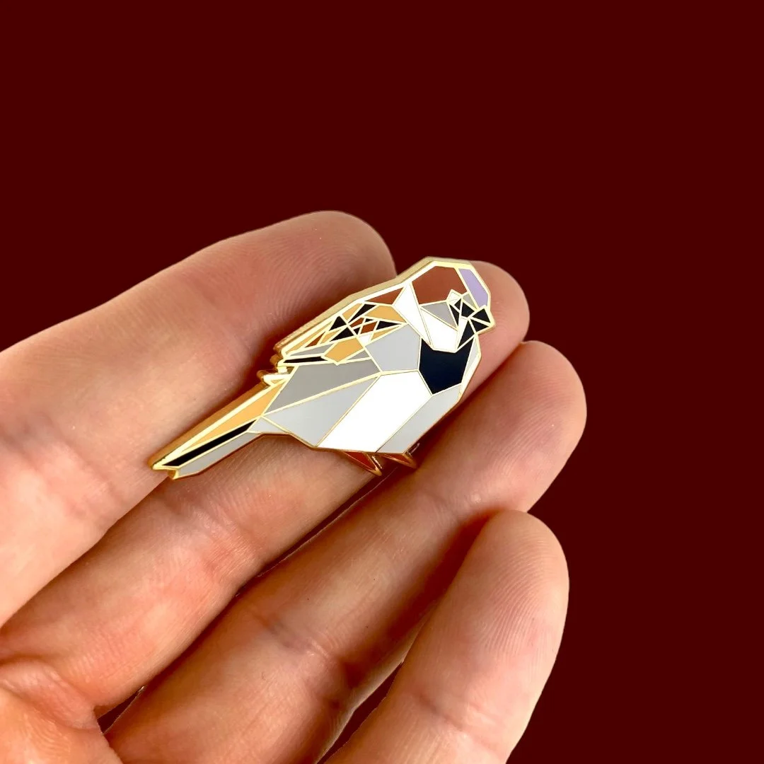 Male Sparrow Enamel Pin
