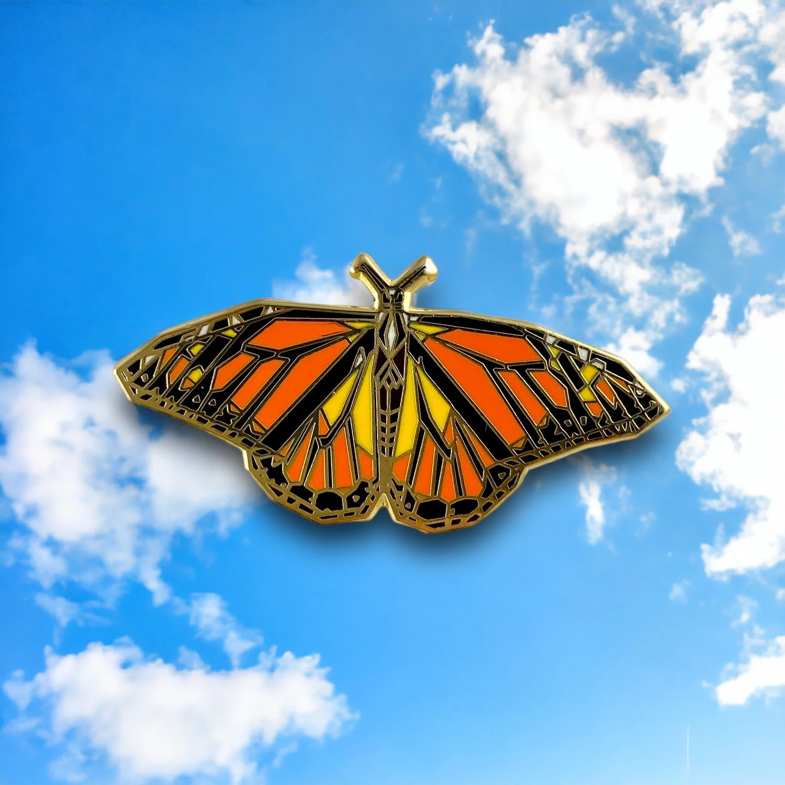 Monarch butterfly enamel pin