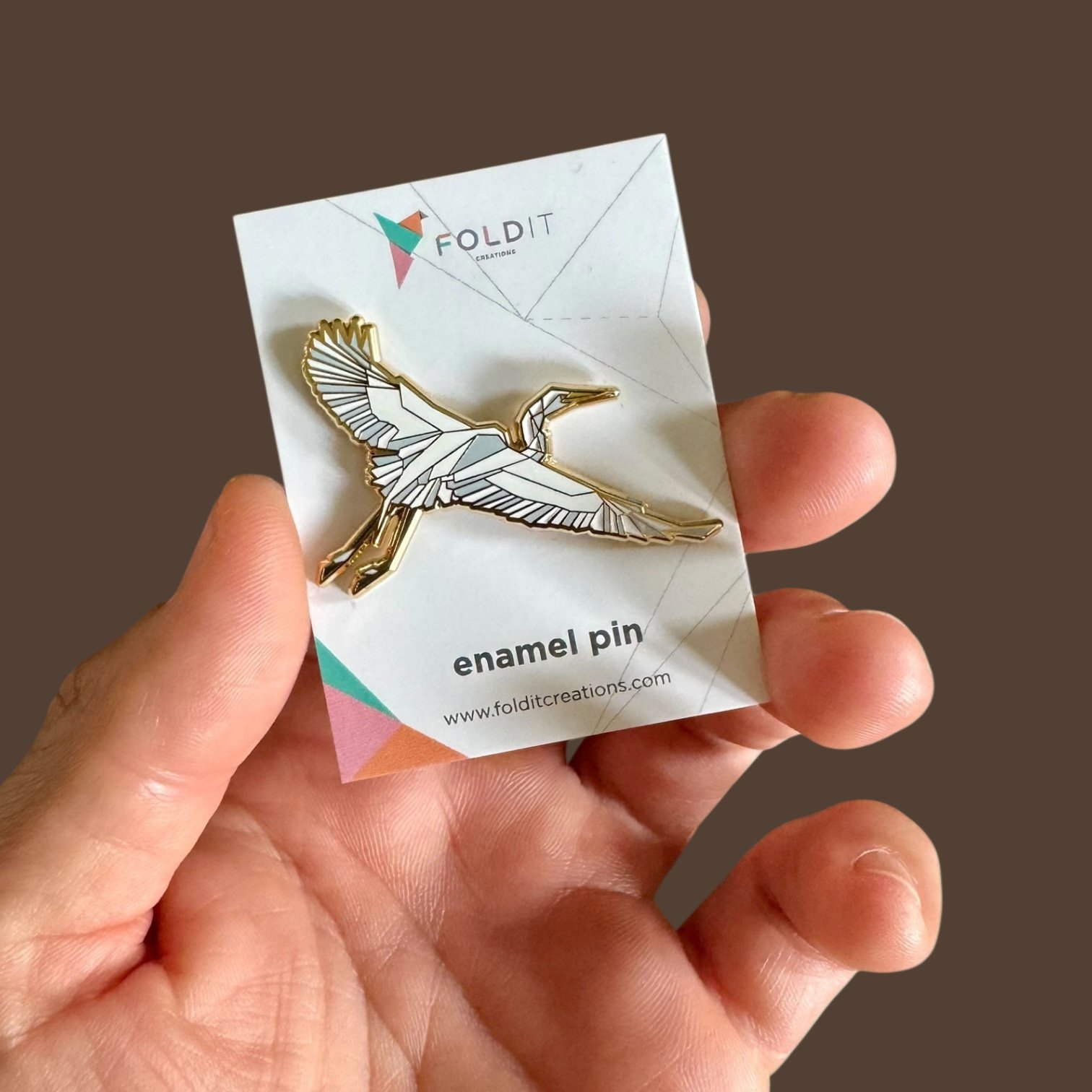 Great egret enamel pin birding gift
