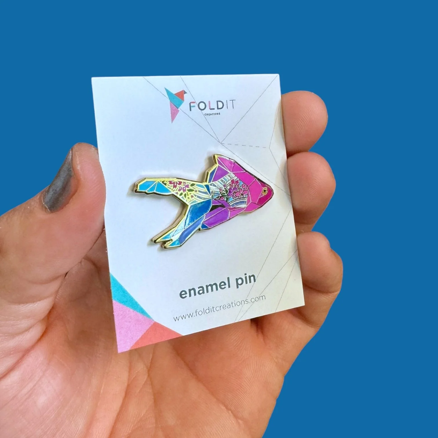 Goldfish hard enamel pin