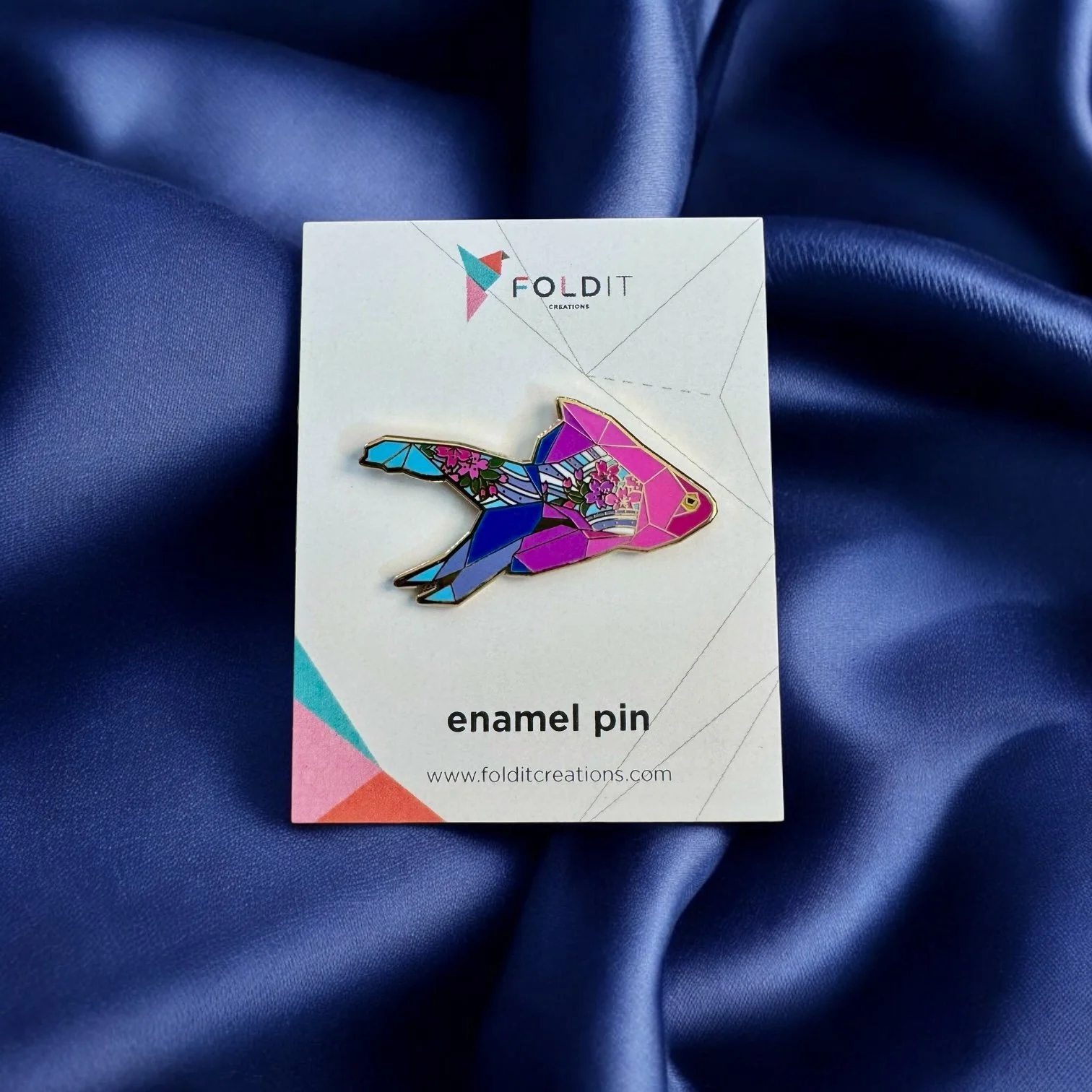 Goldfish hard enamel pin