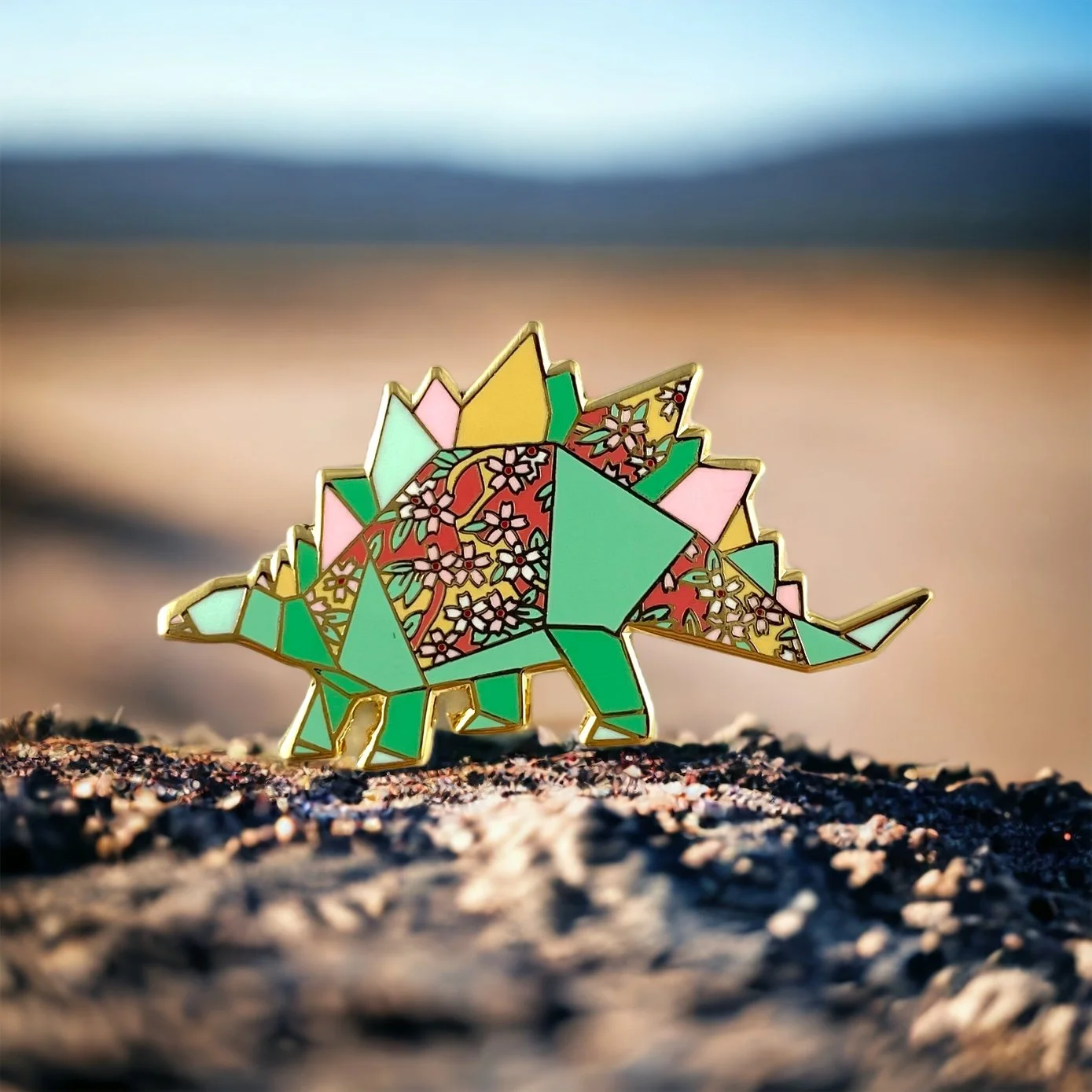 Stegosaurus enamel pin