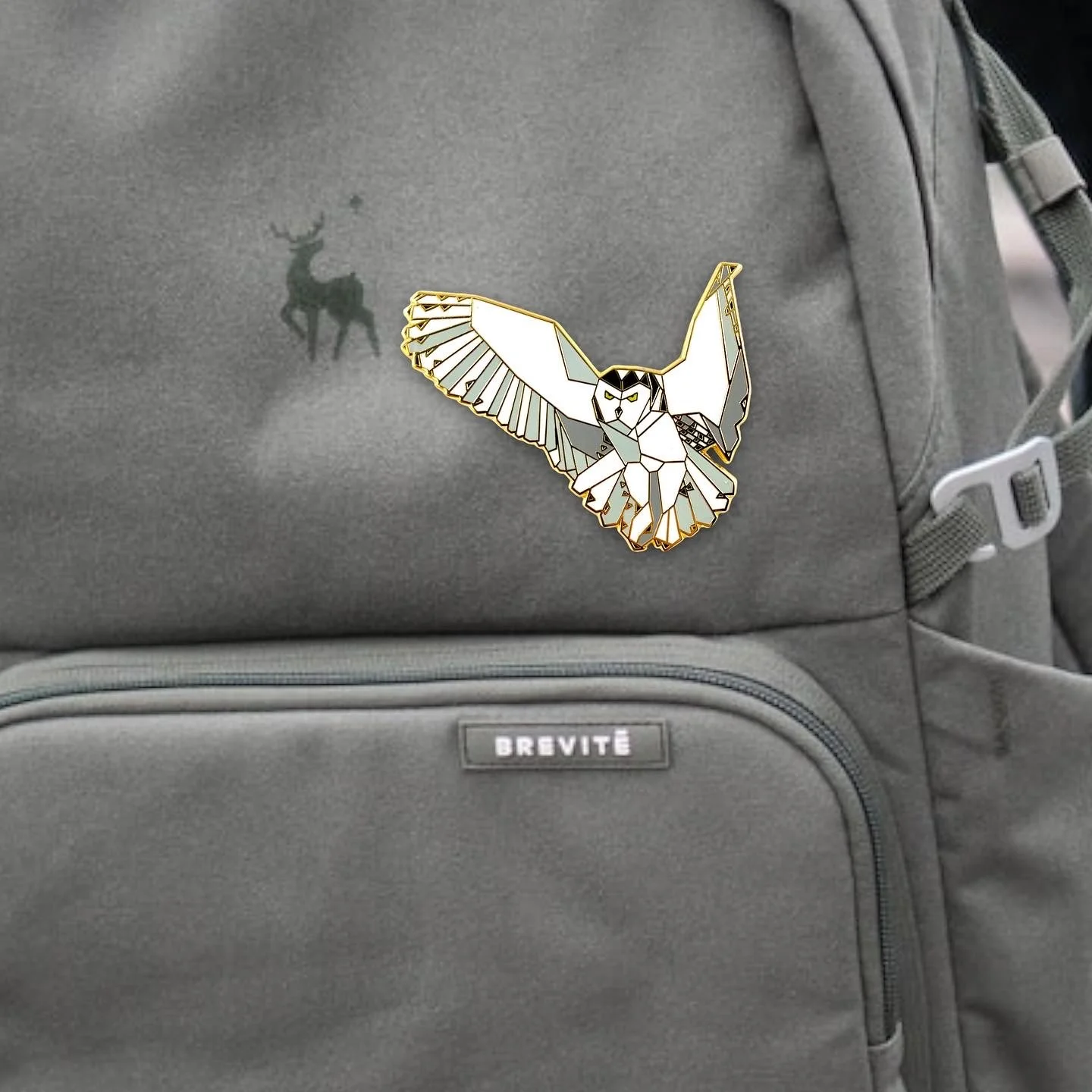 snowy owl enamel pin birding gift