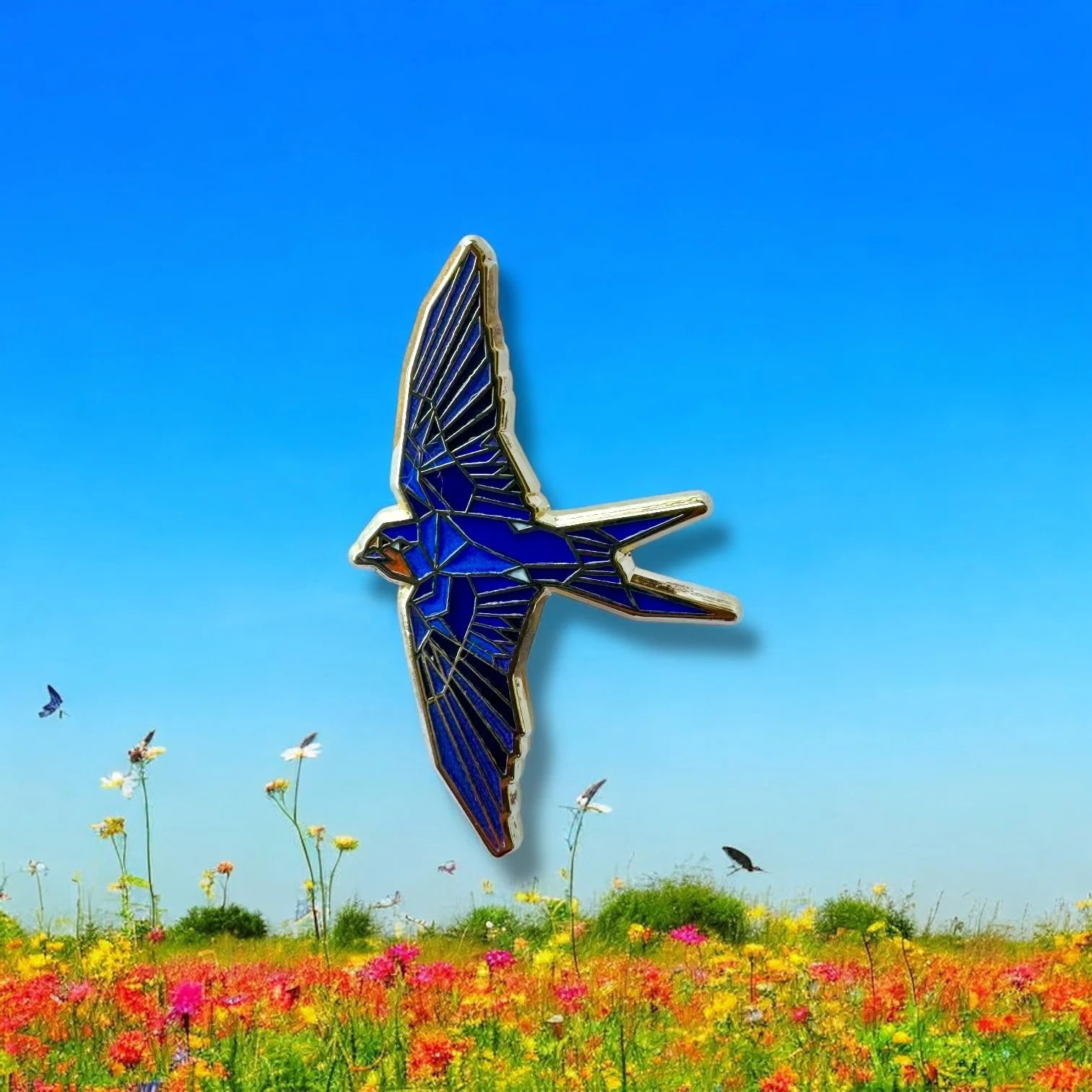 barn swallow enamel pin birding gift