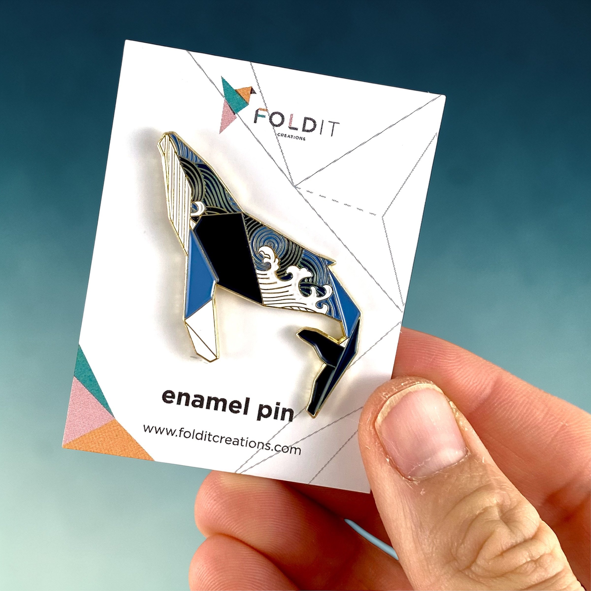 Humpback whale enamel pin whale gift