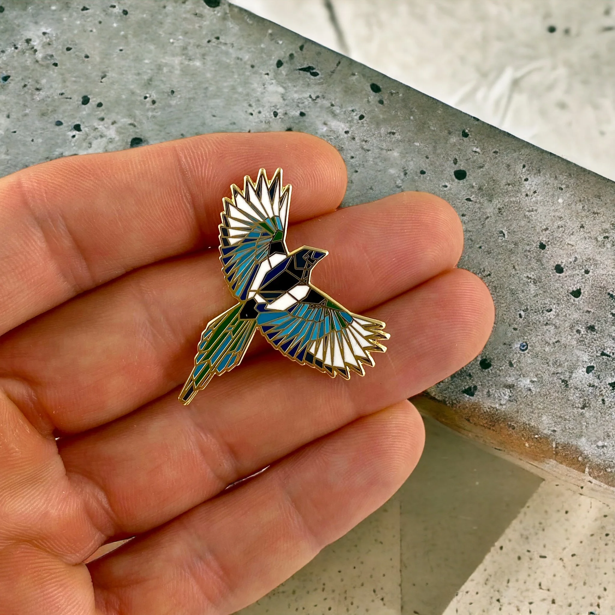 Magpie Bird Enamel Pin