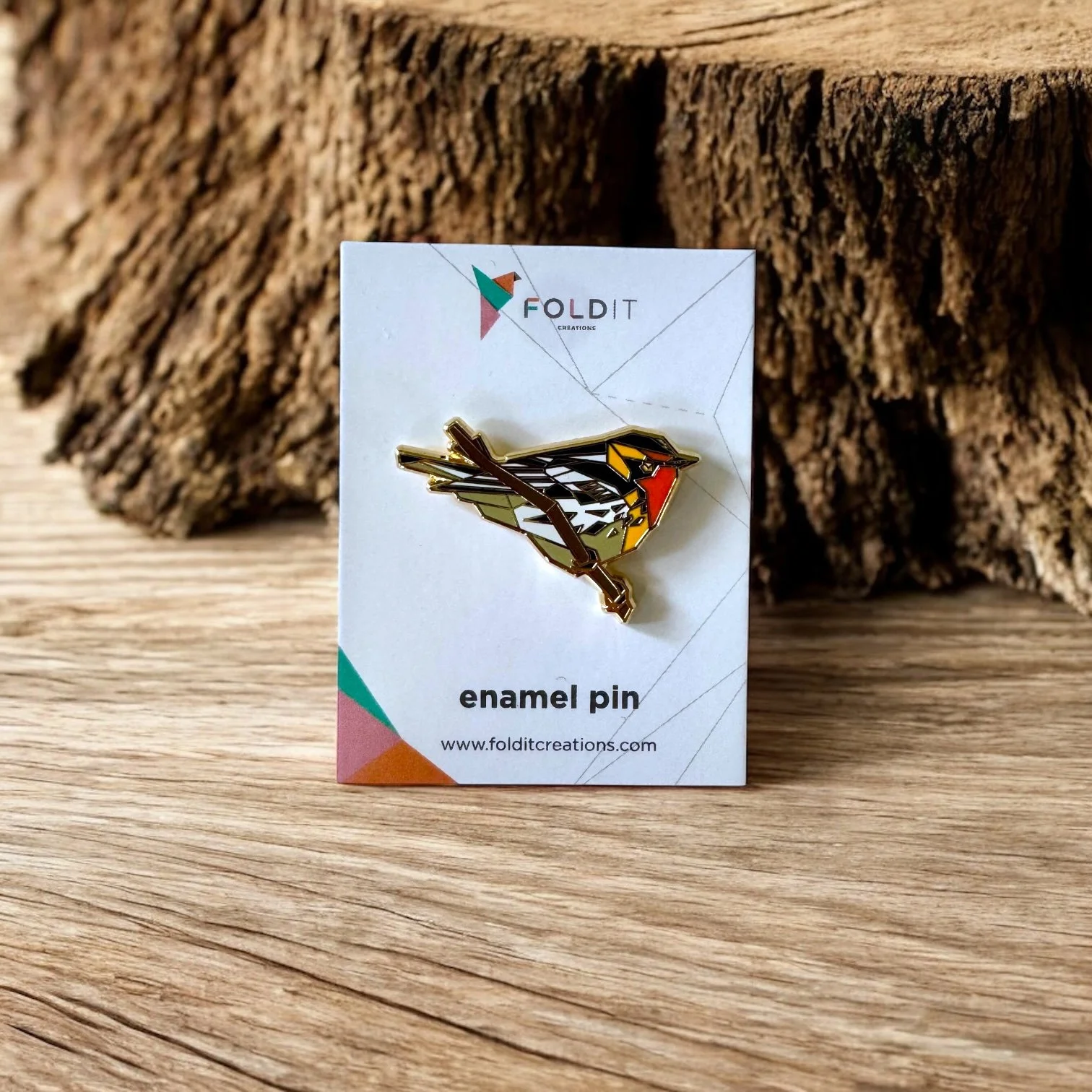 blackburnian warbler enamel pin birding gift
