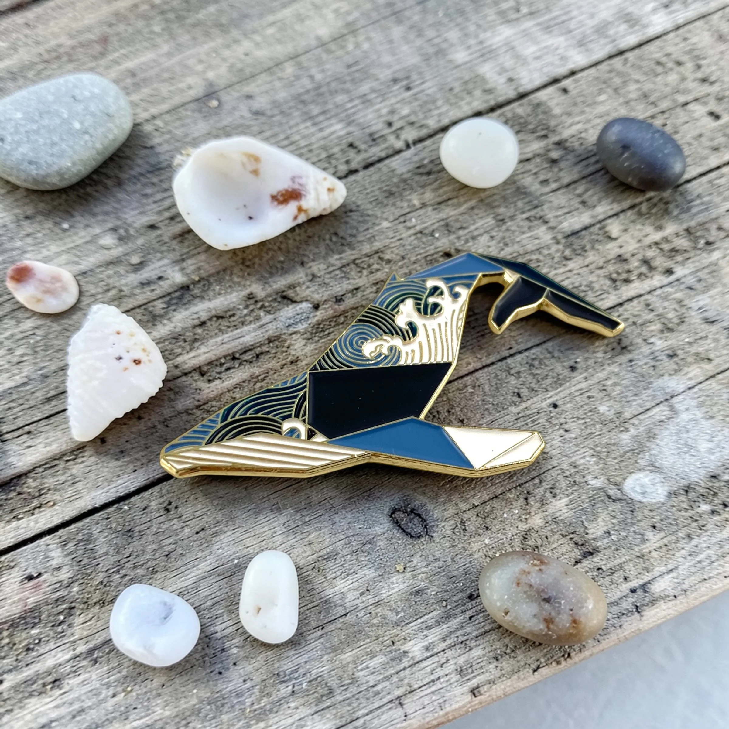 Humpback whale enamel pin whale gift