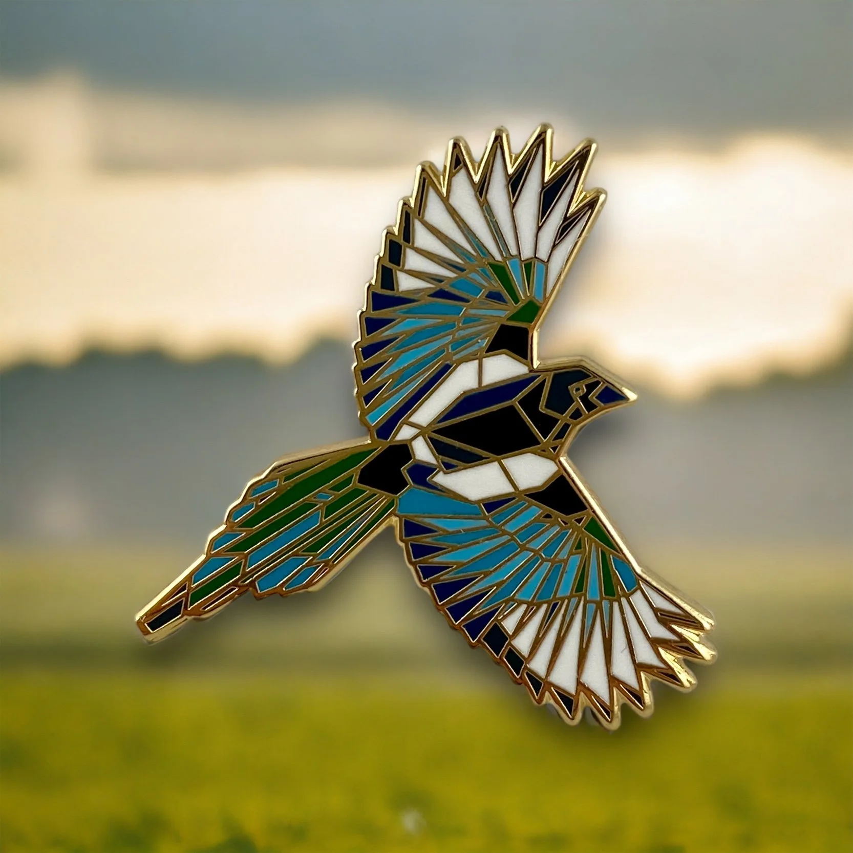 Magpie Bird Enamel Pin