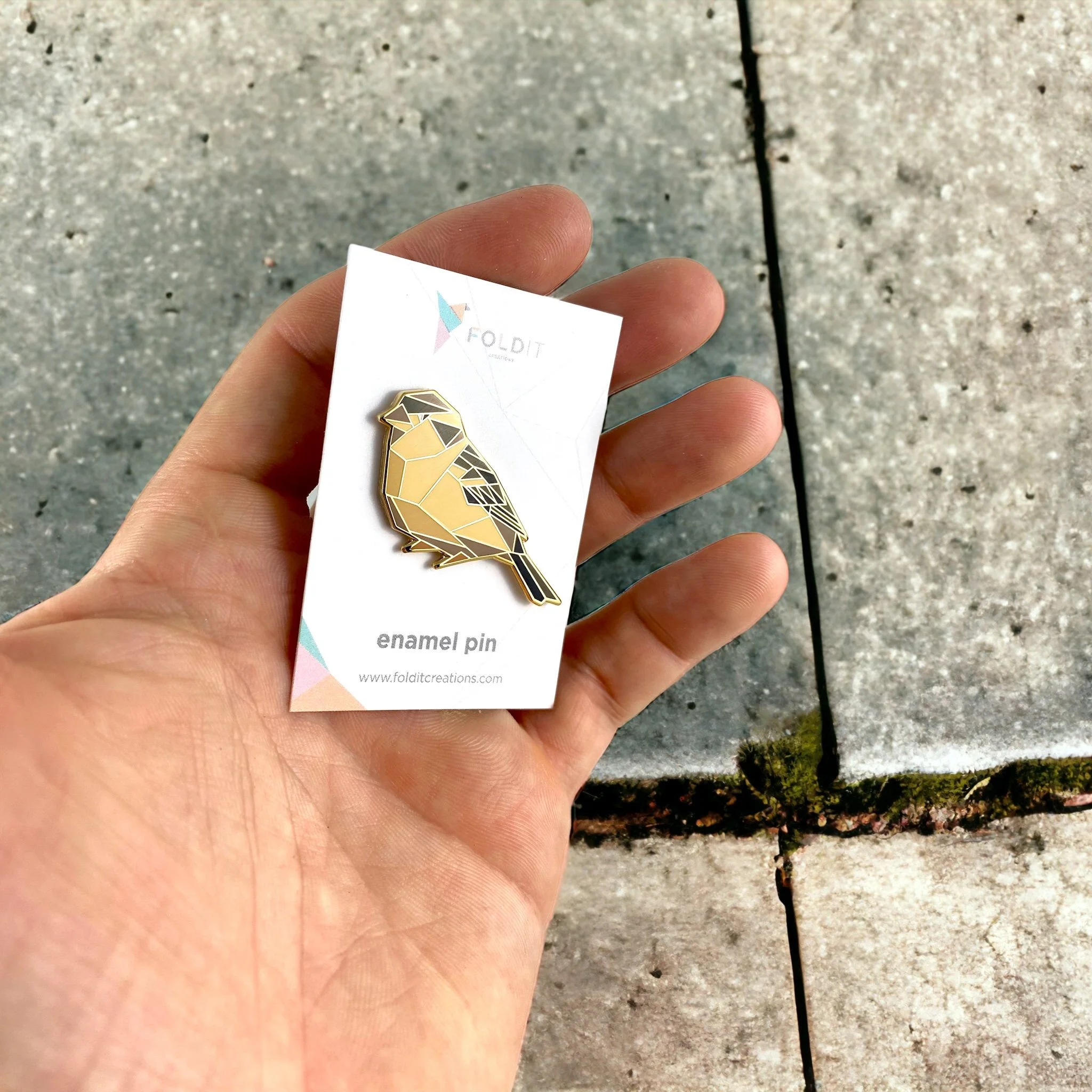 Female House Sparrow Enamel Pin
