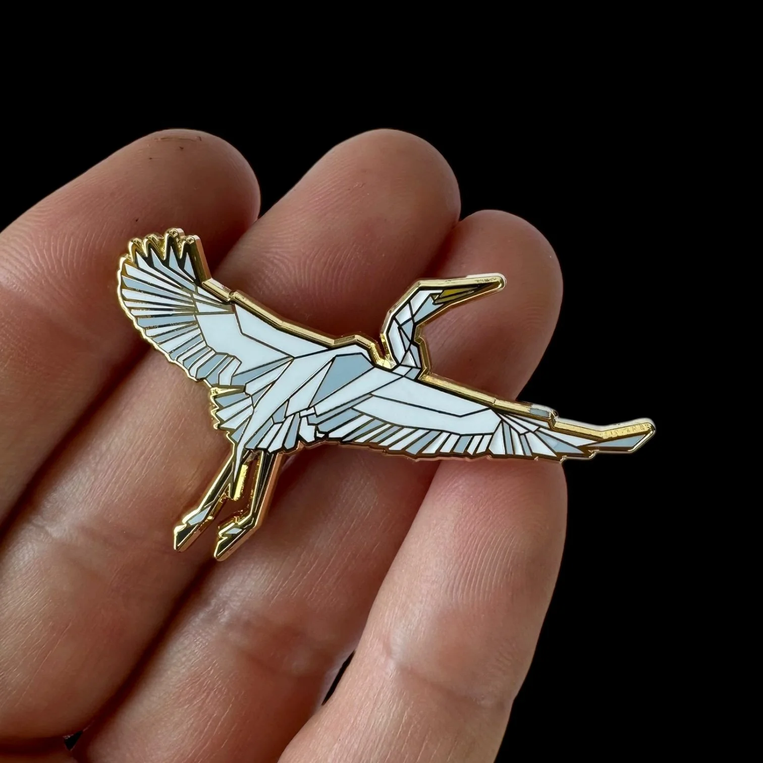 Great egret enamel pin birding gift
