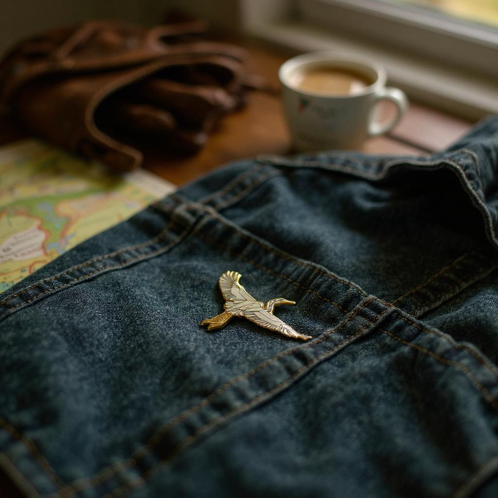 Great egret enamel pin birding gift