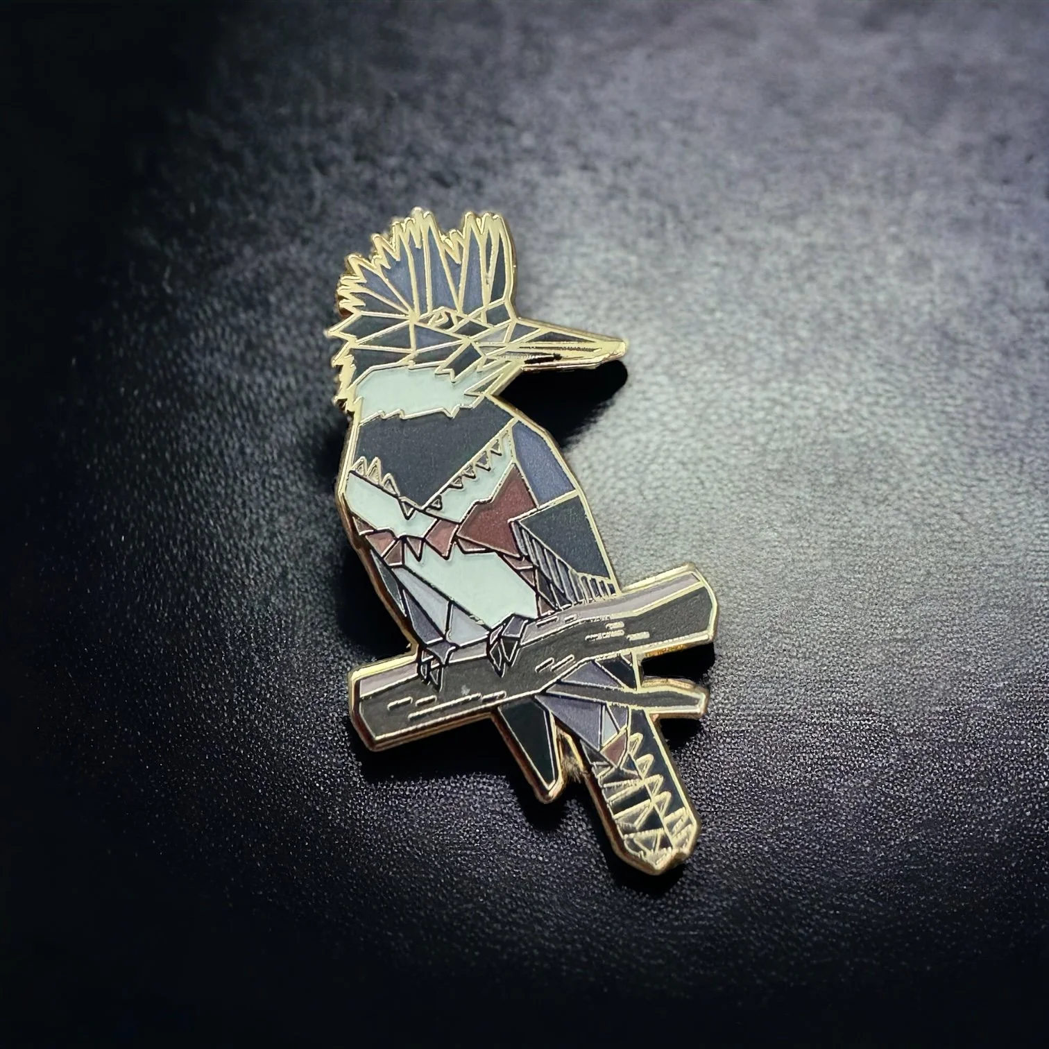 belted kingfisher bird enamel pin birding gift