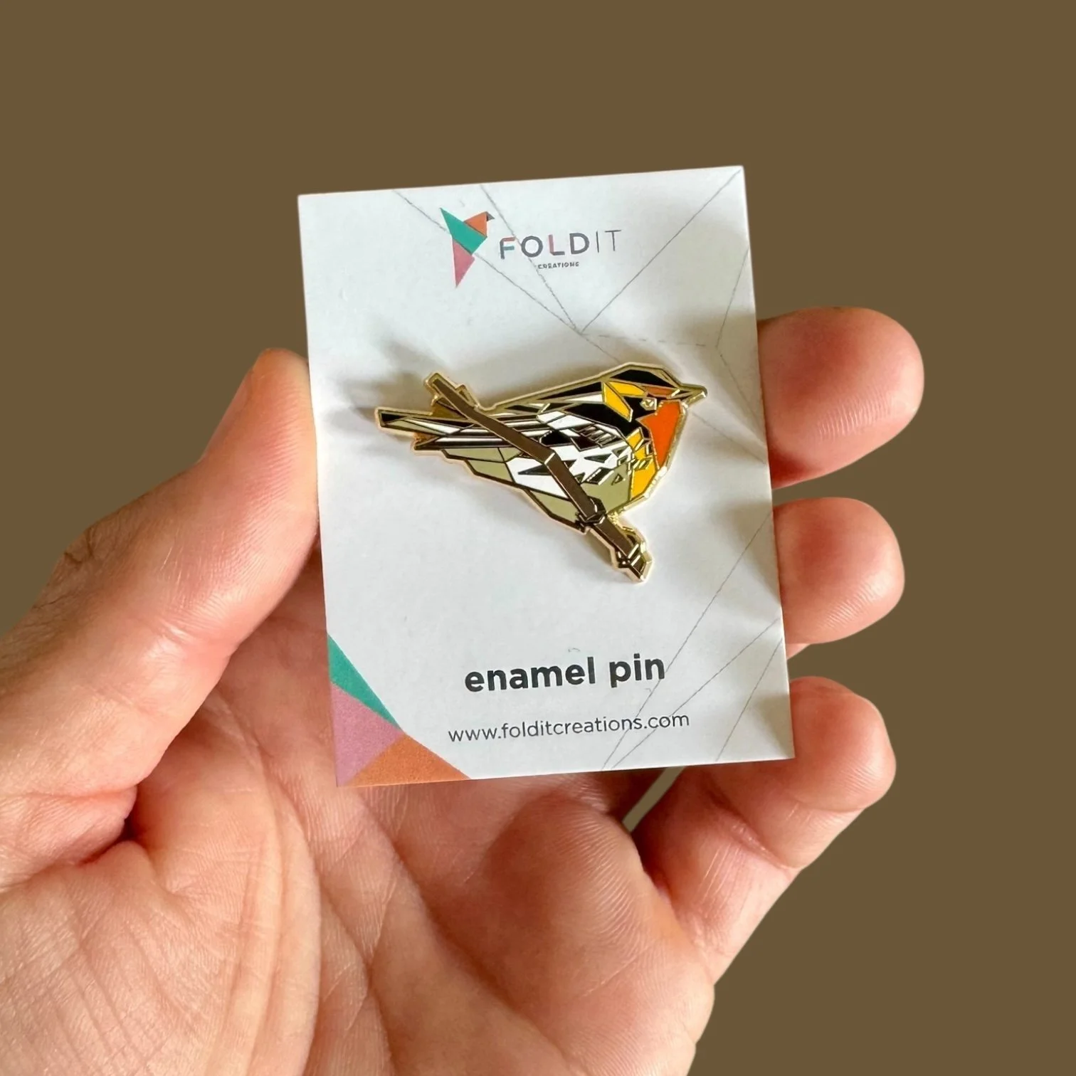 blackburnian warbler enamel pin birding gift