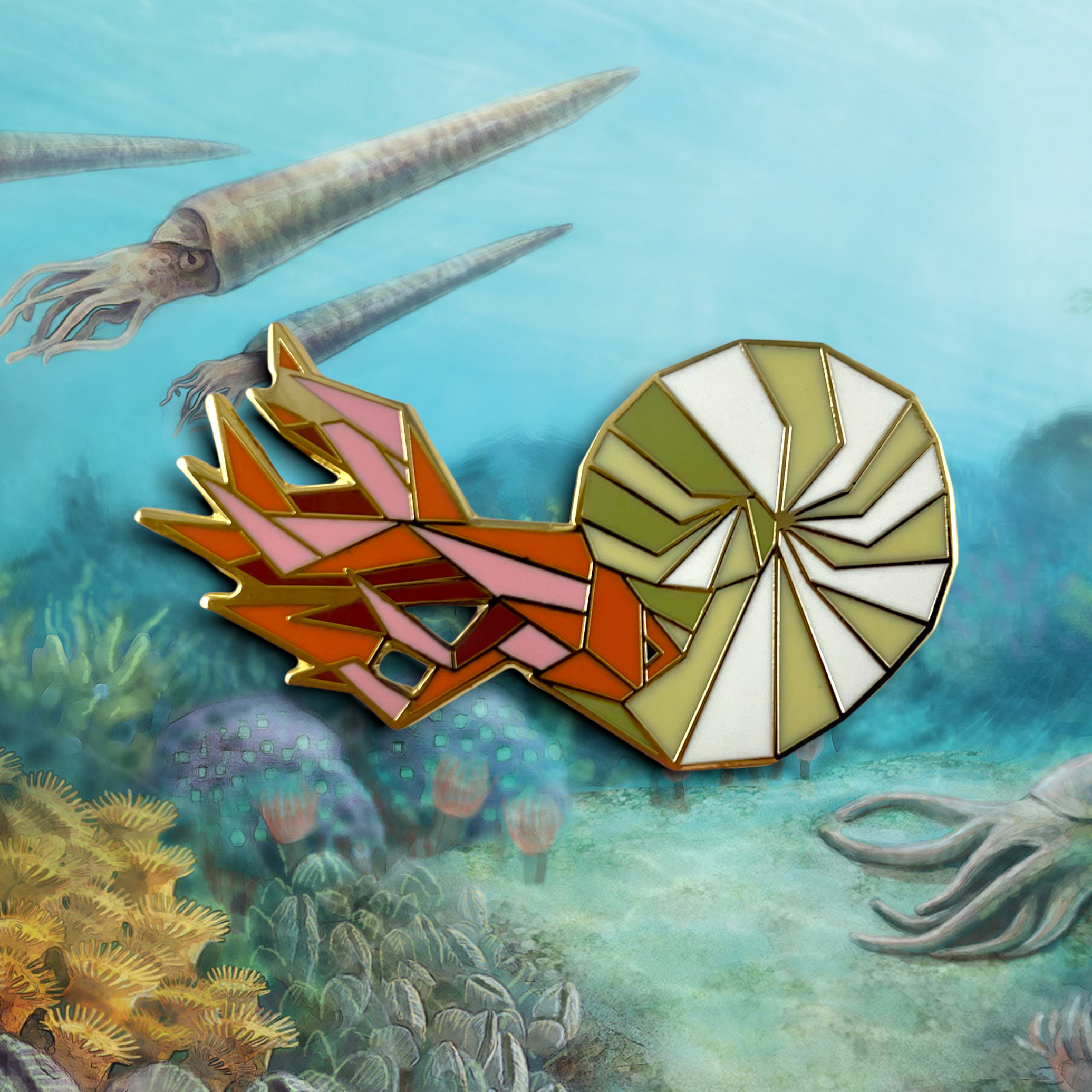 Ammonite Hard Enamel Pin - Natural History Gift
