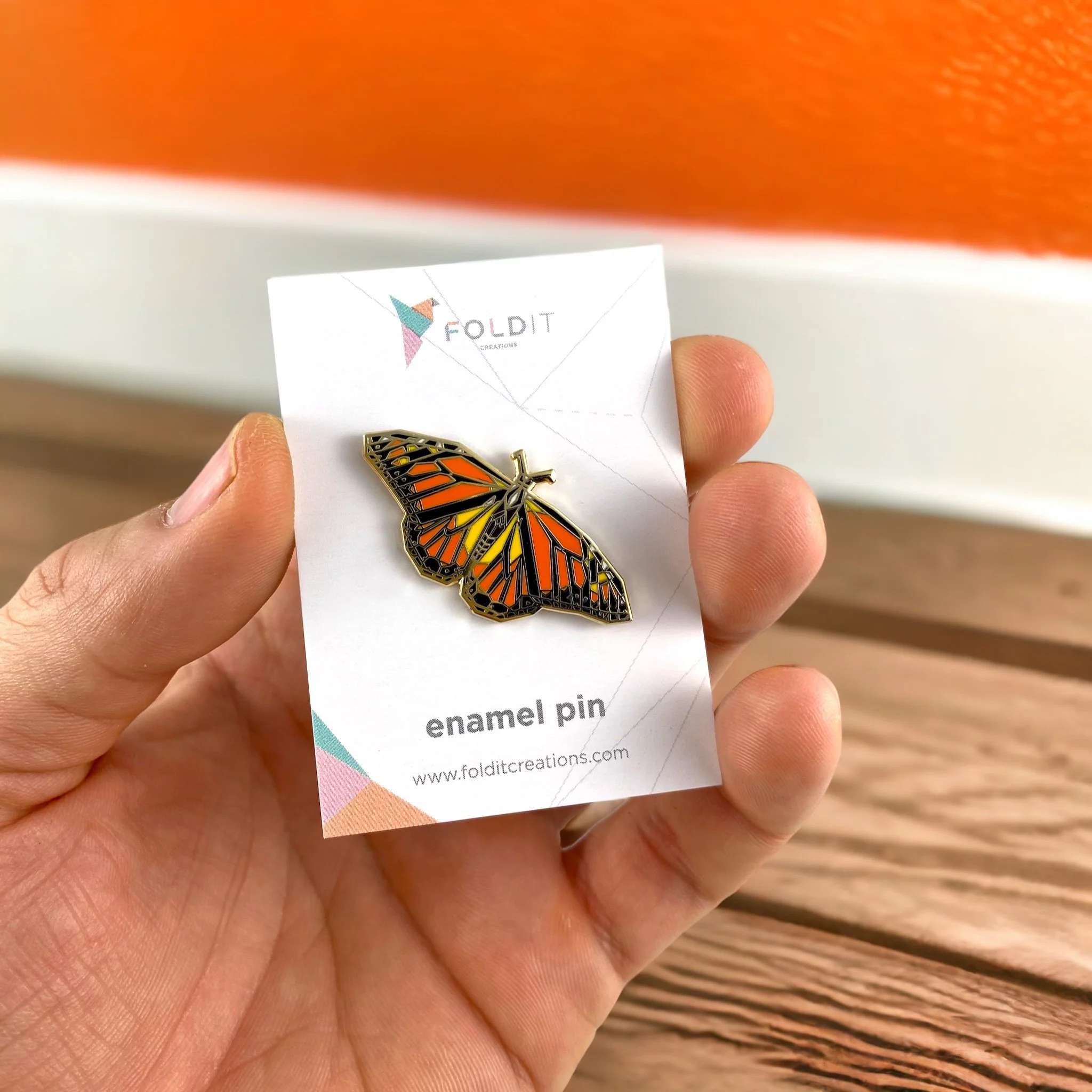 Monarch butterfly enamel pin