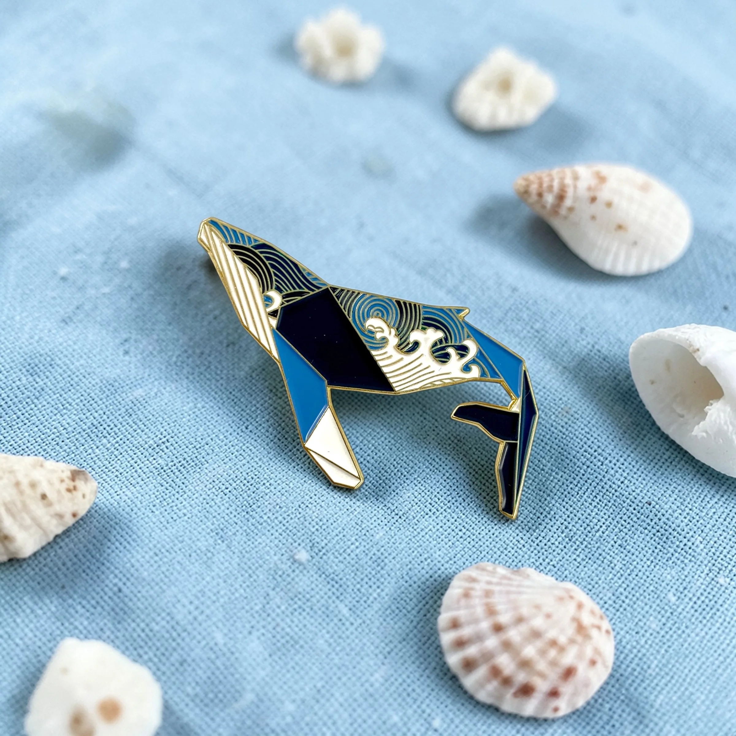 Humpback whale enamel pin whale gift