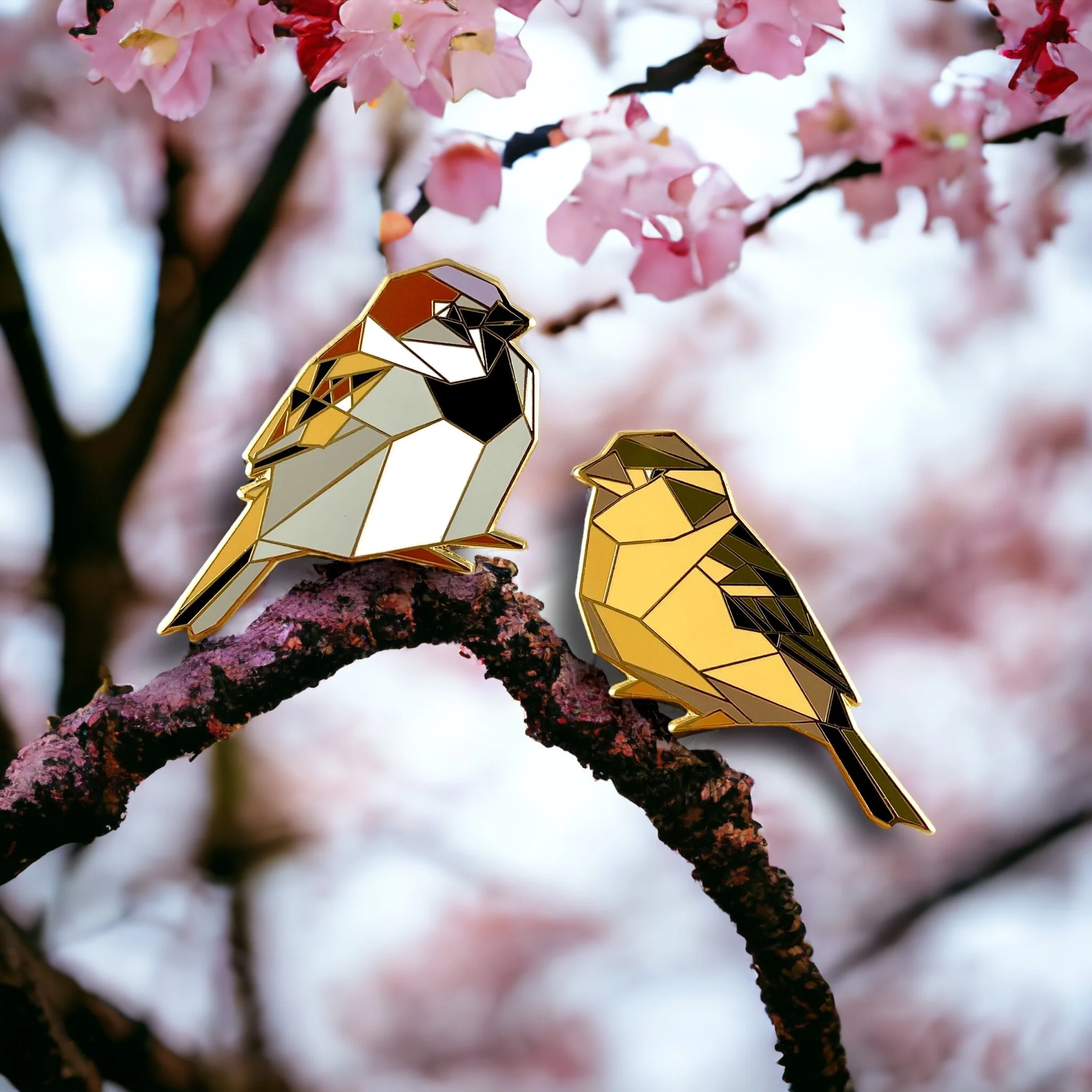 Male Sparrow Enamel Pin