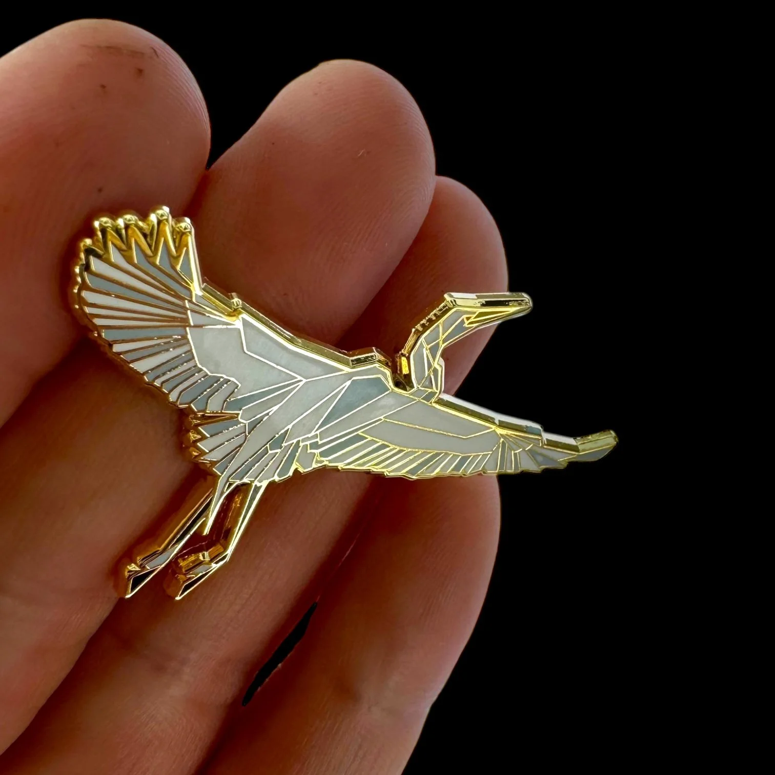 Great egret enamel pin birding gift