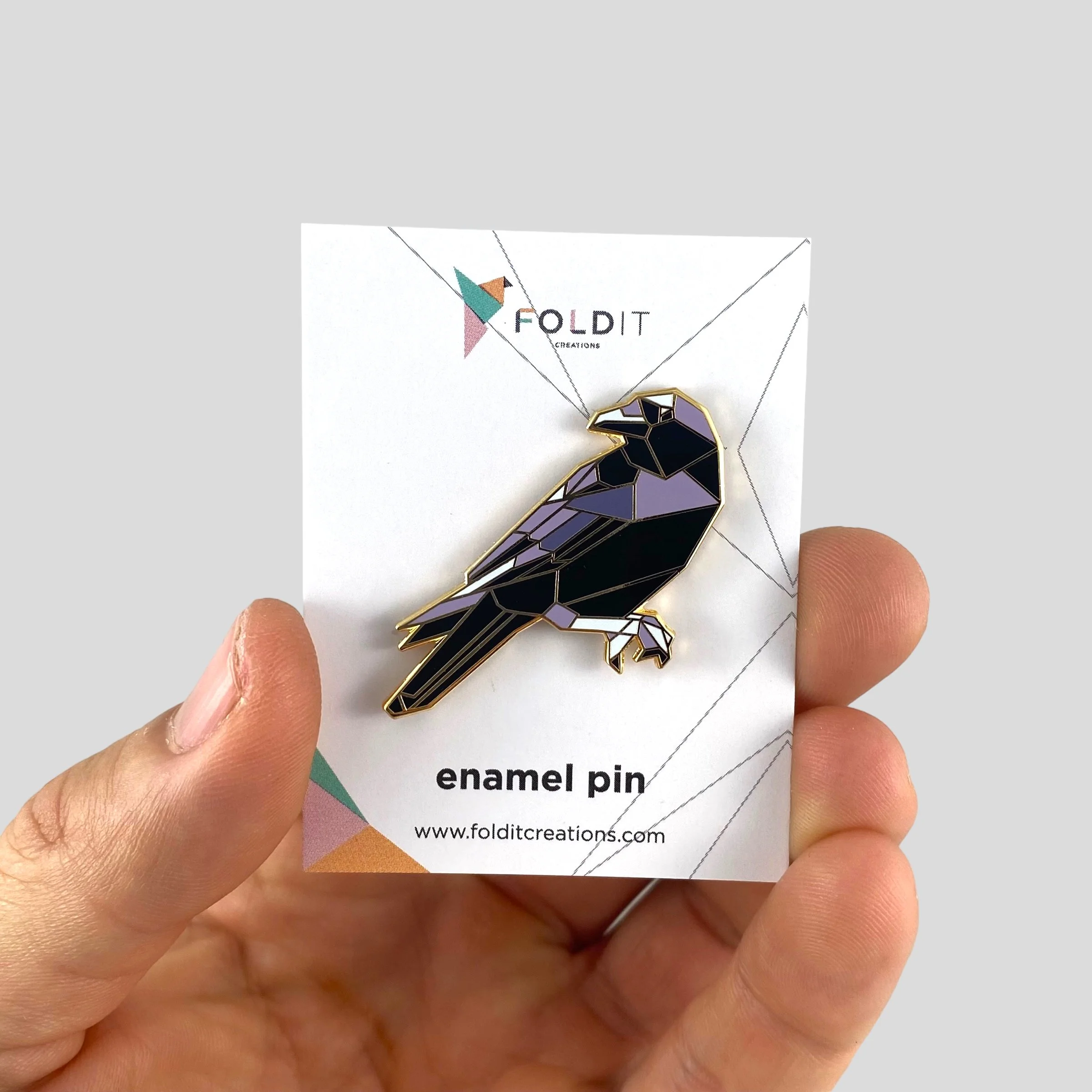 American Crow Enamel Pin