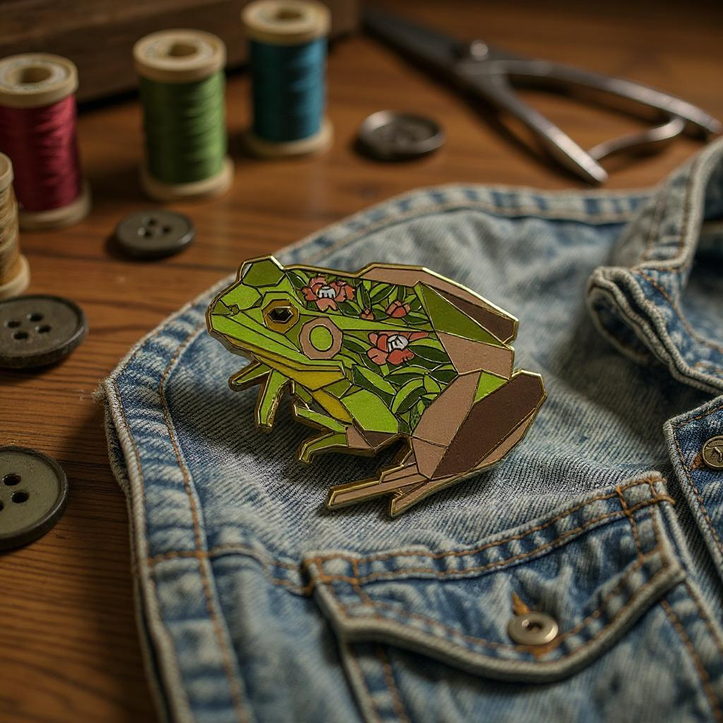 Green frog enamel pin frog gifts