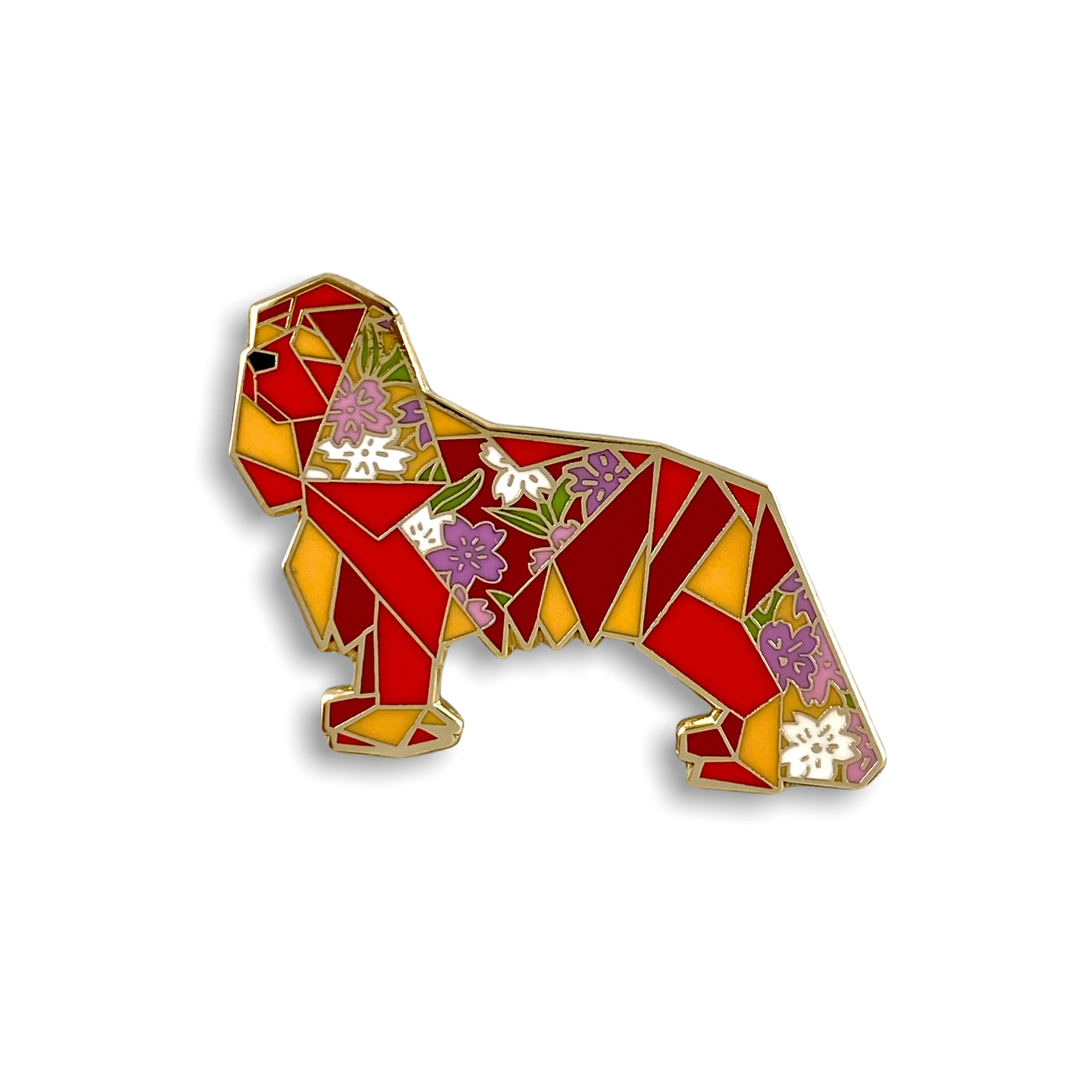 blenhiem king Charles cavalier dog enamel pin