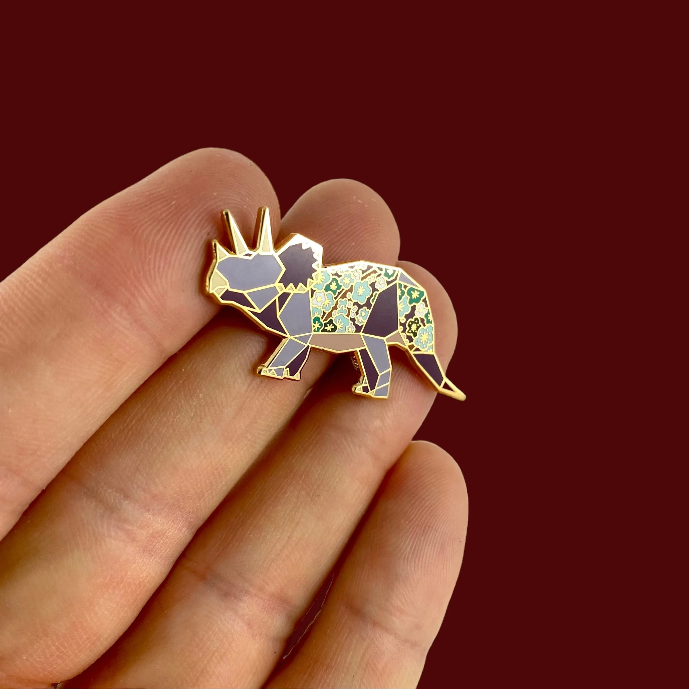 triceratops enamel pin dinosaur gifts