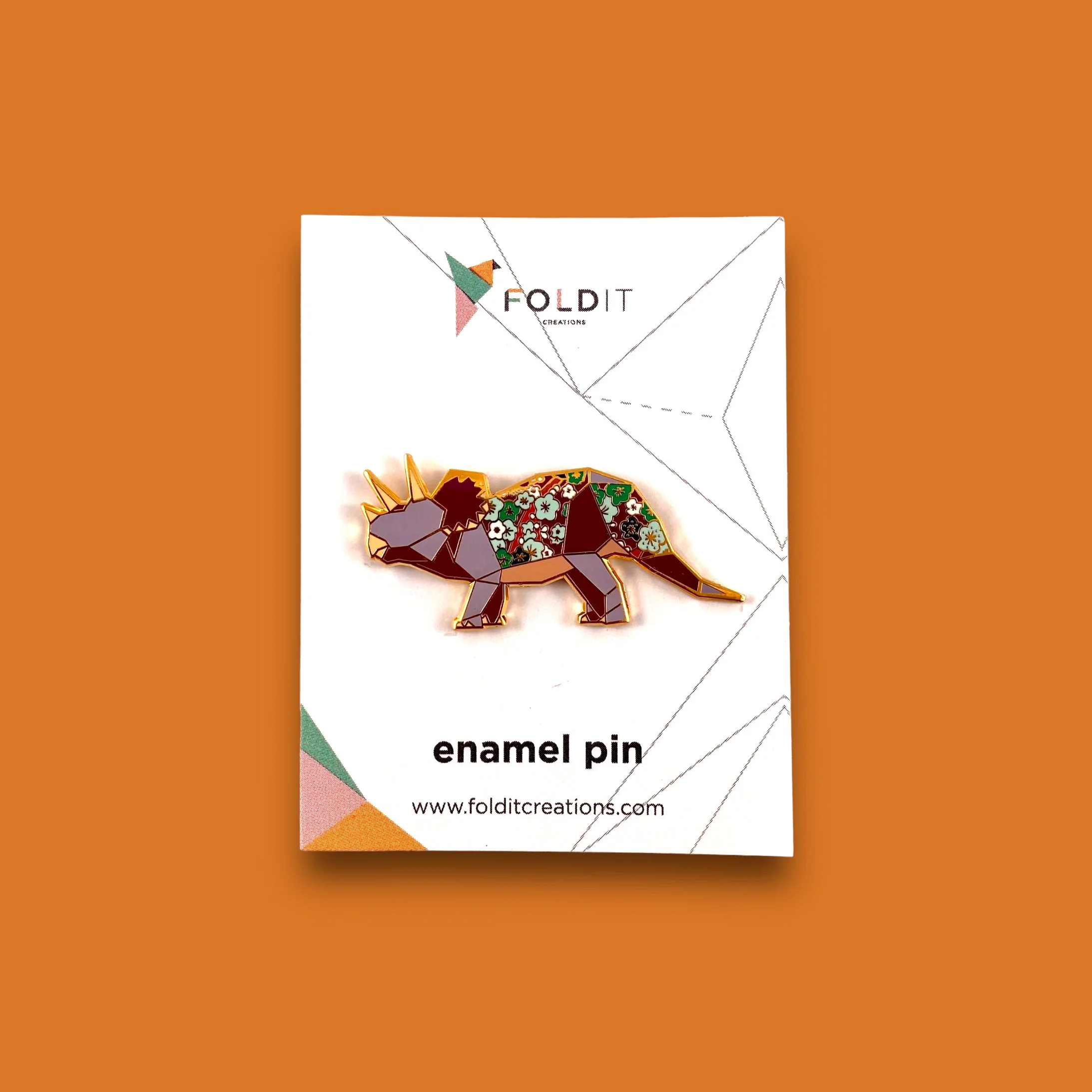 triceratops enamel pin dinosaur gifts
