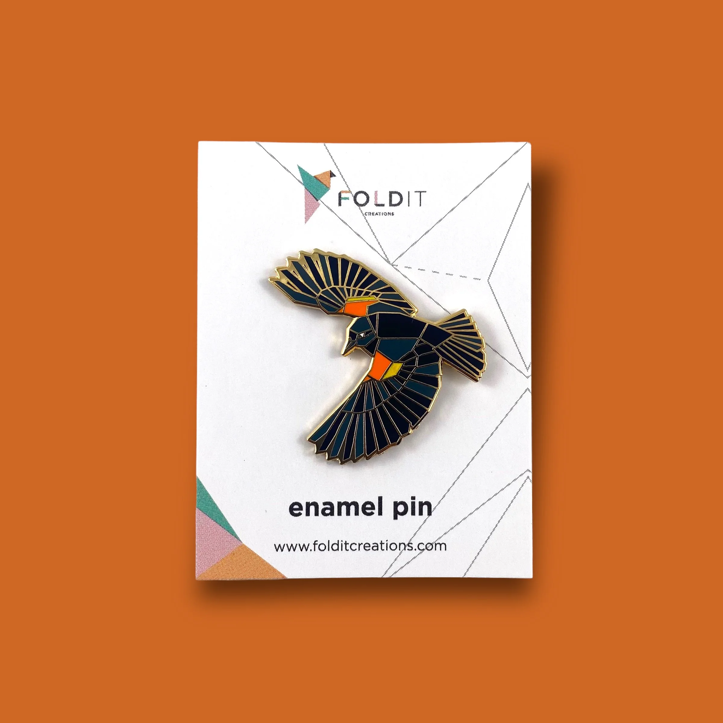 Red-winged blackbird enamel pin