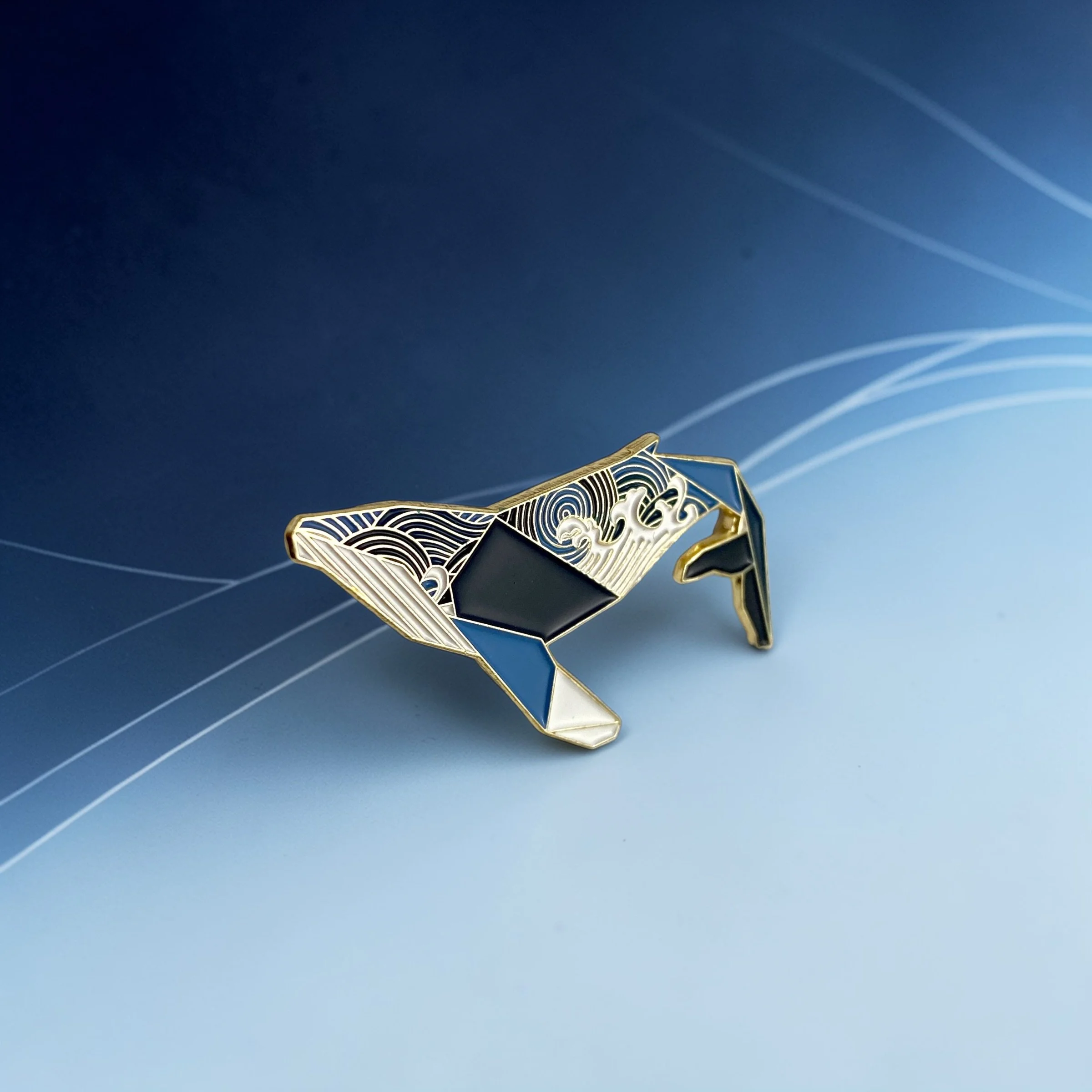 Humpback whale enamel pin whale gift