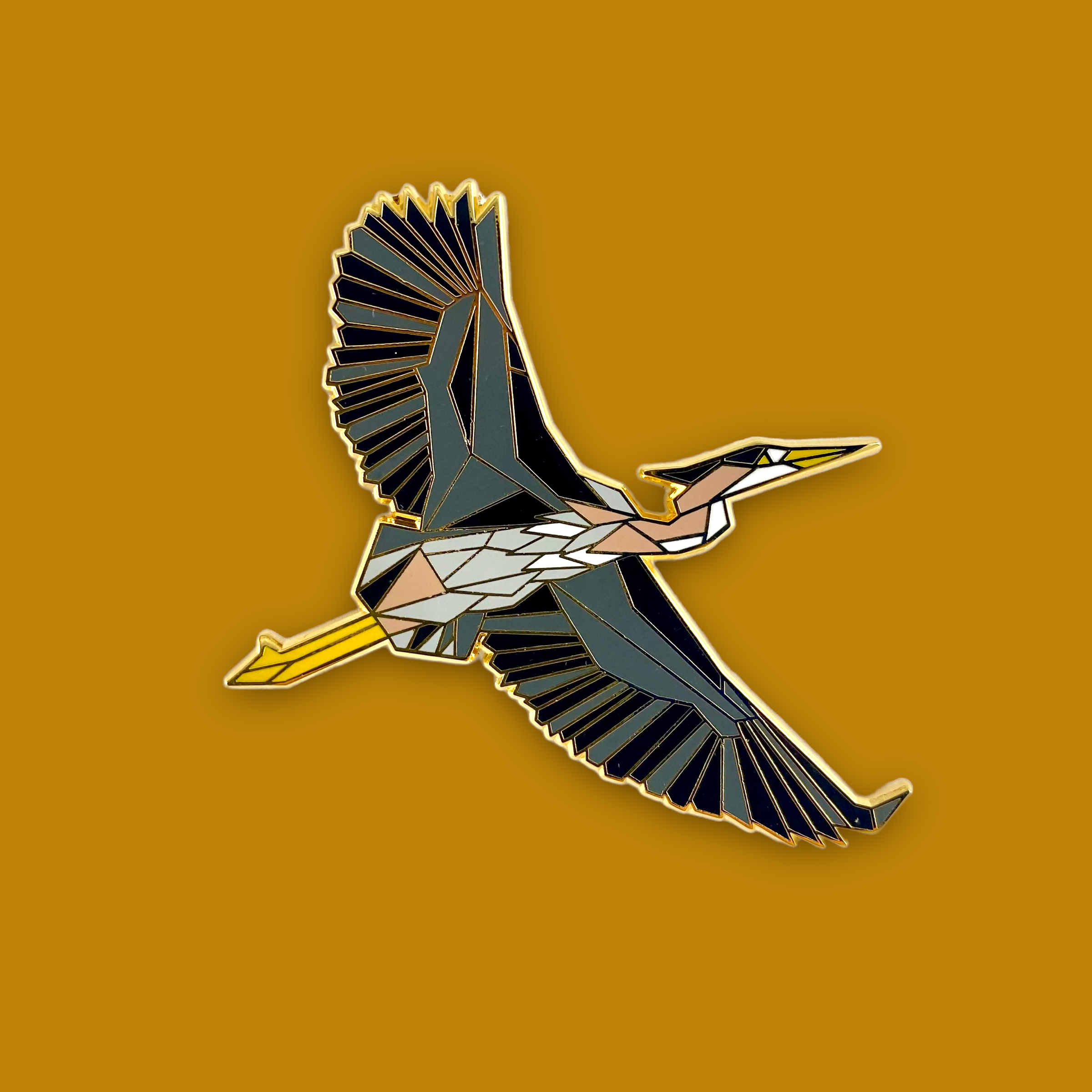 Great blue heron enamel birding gifts