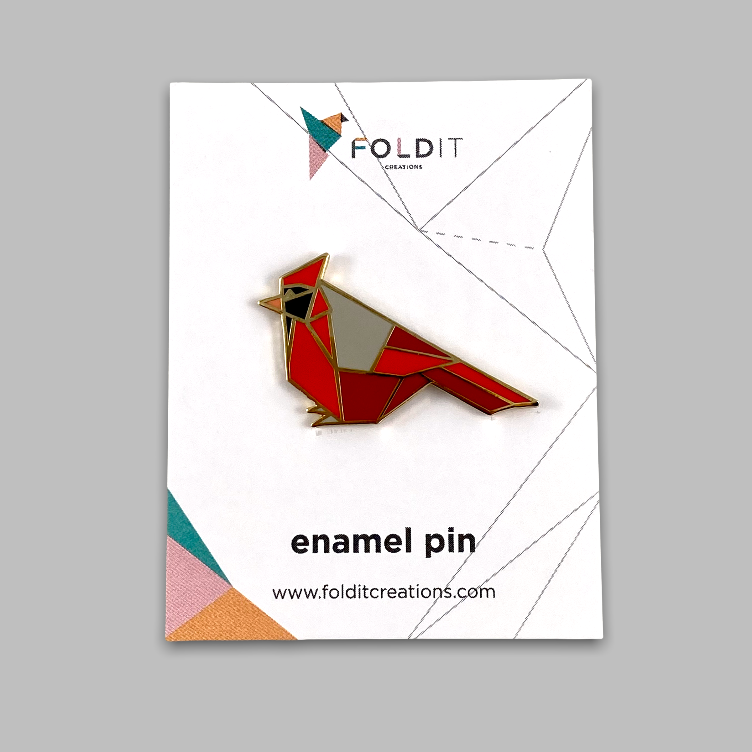 northern cardinal bird enamel pin