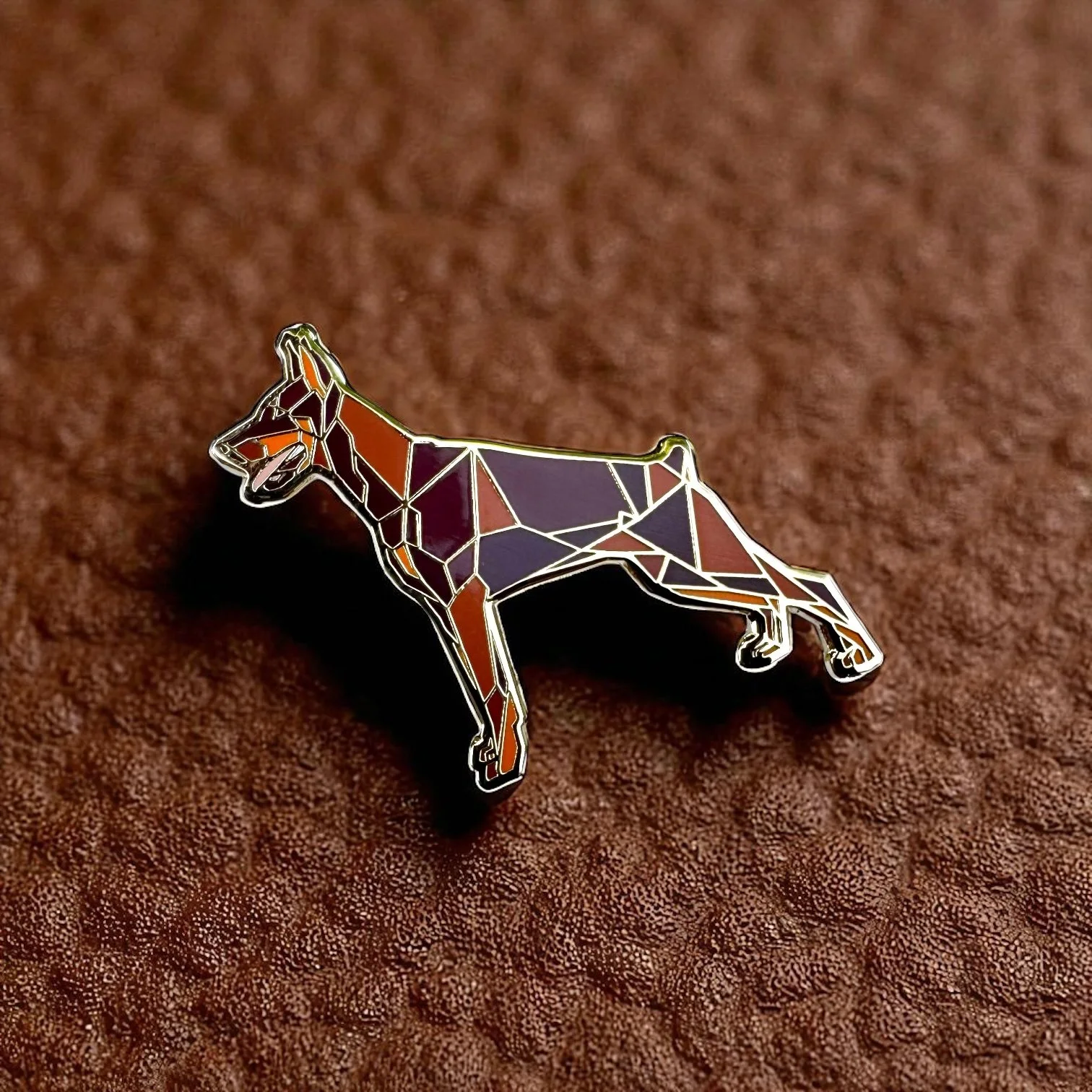 Red and Tan Doberman Pinscher Hard Enamel Pin
