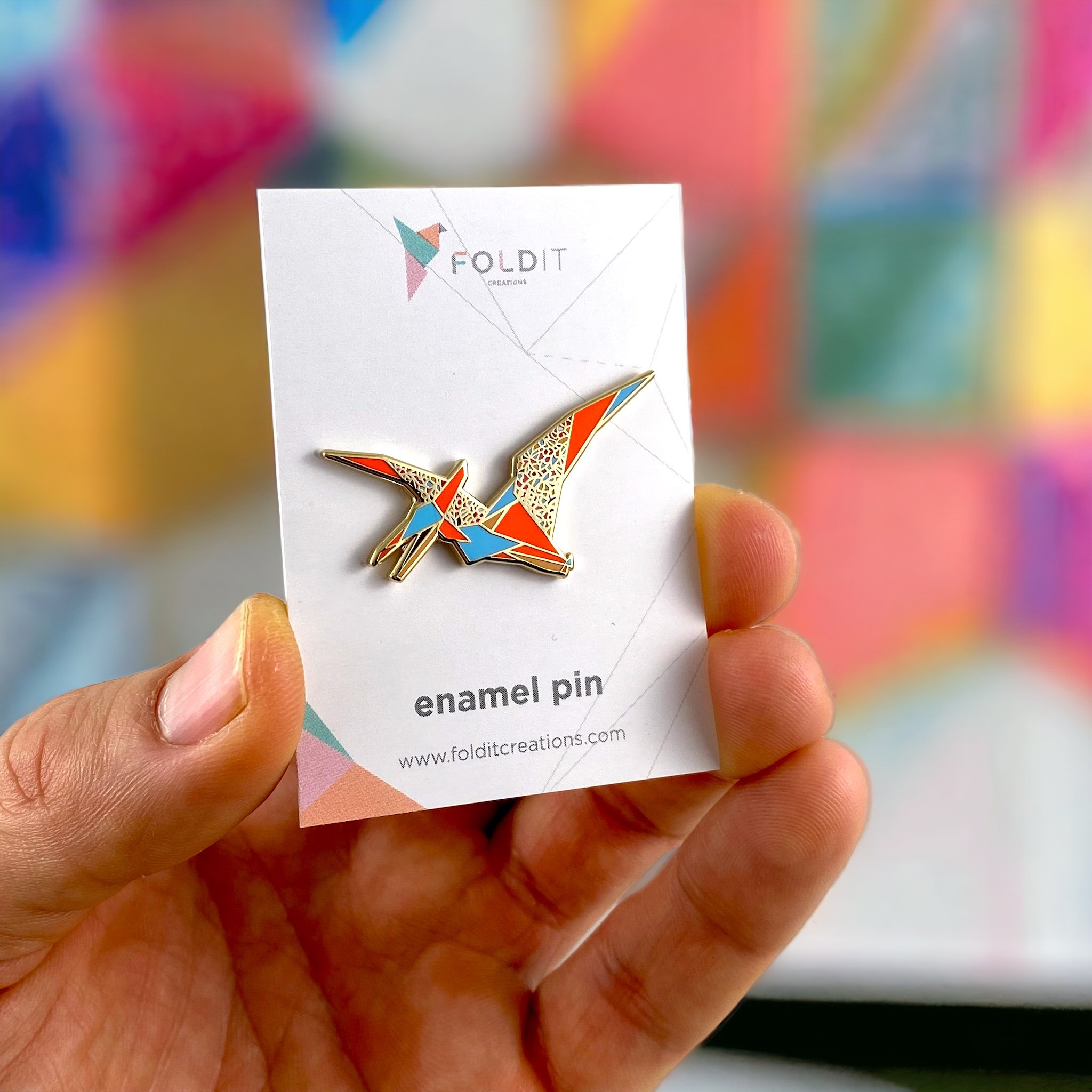 Pterodactyl enamel pin dinosaur gift