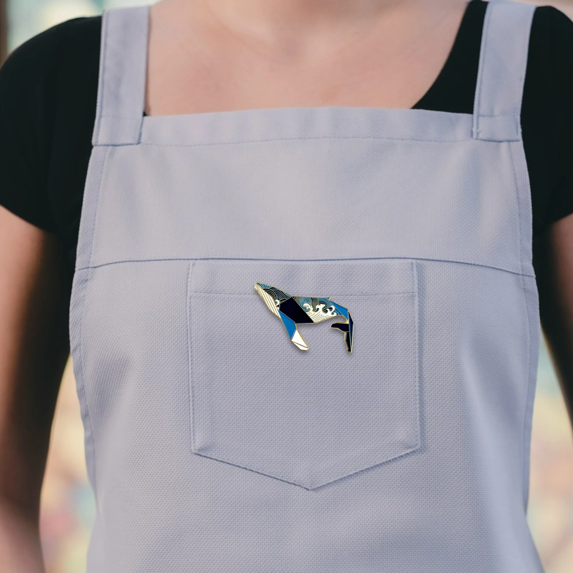 Humpback whale enamel pin whale gift