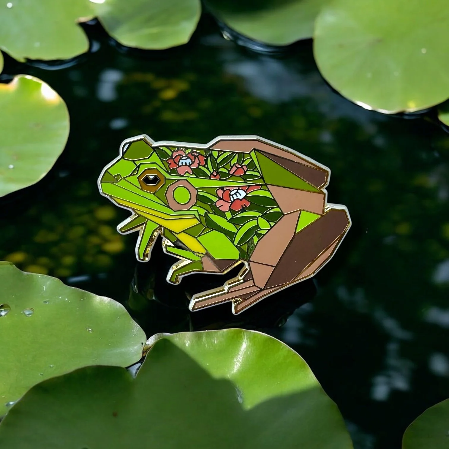 Green frog enamel pin frog gifts