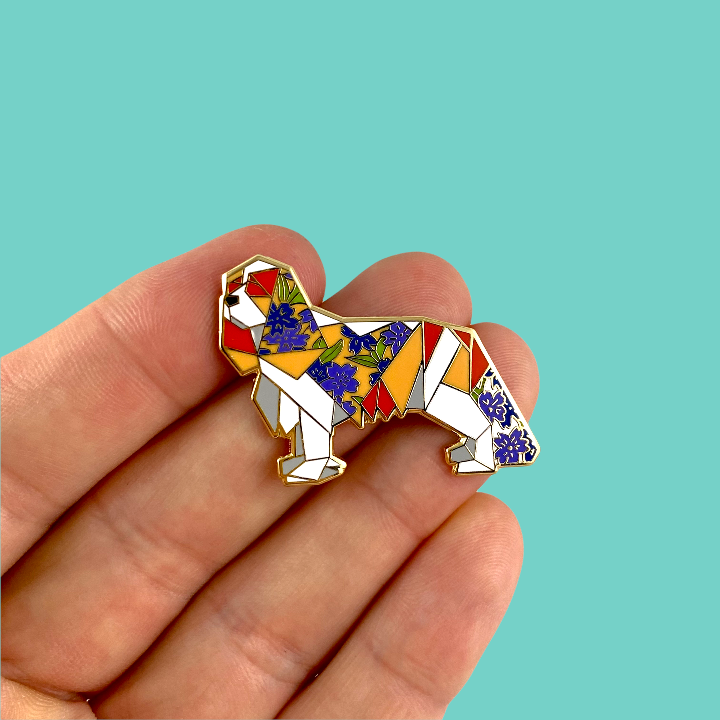 blenhiem king Charles cavalier dog enamel pin