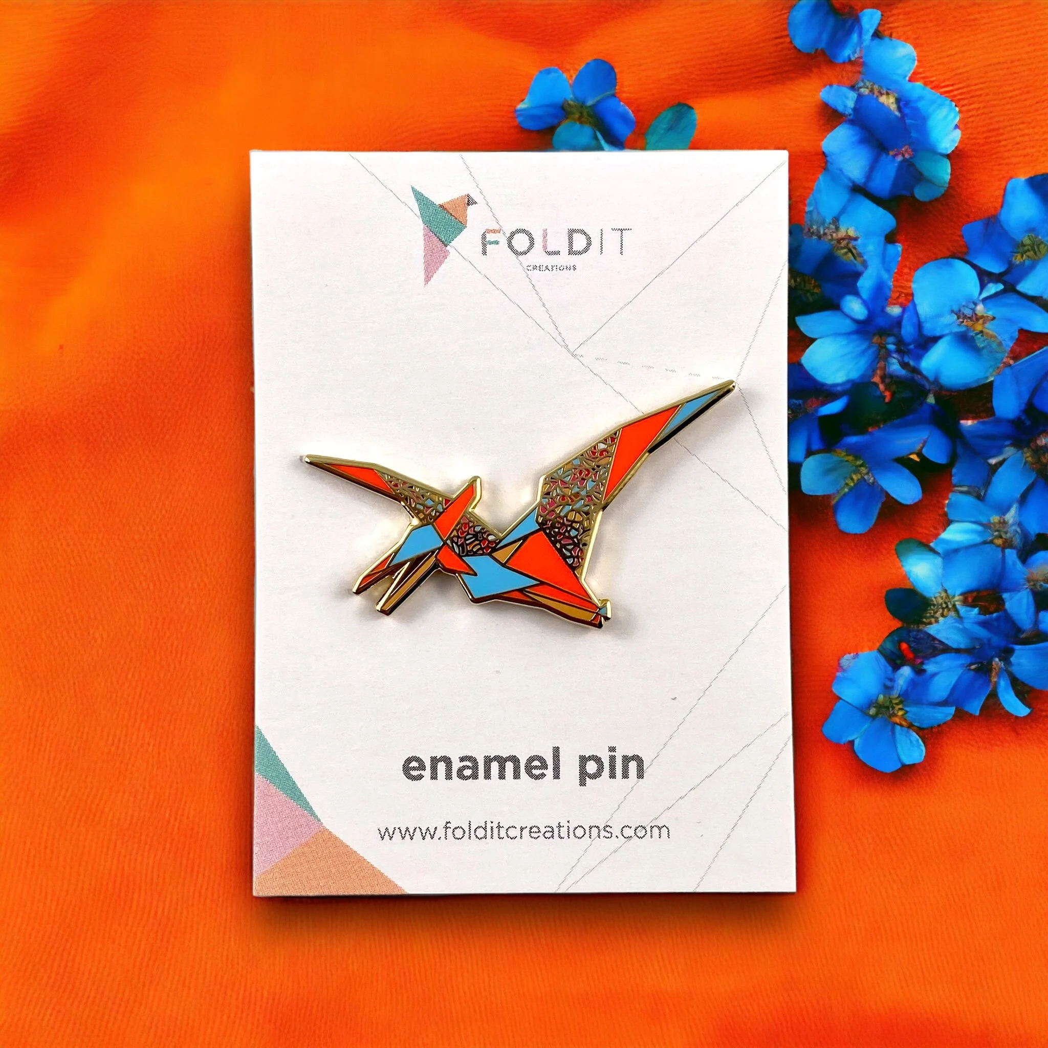 Pterodactyl enamel pin dinosaur gift