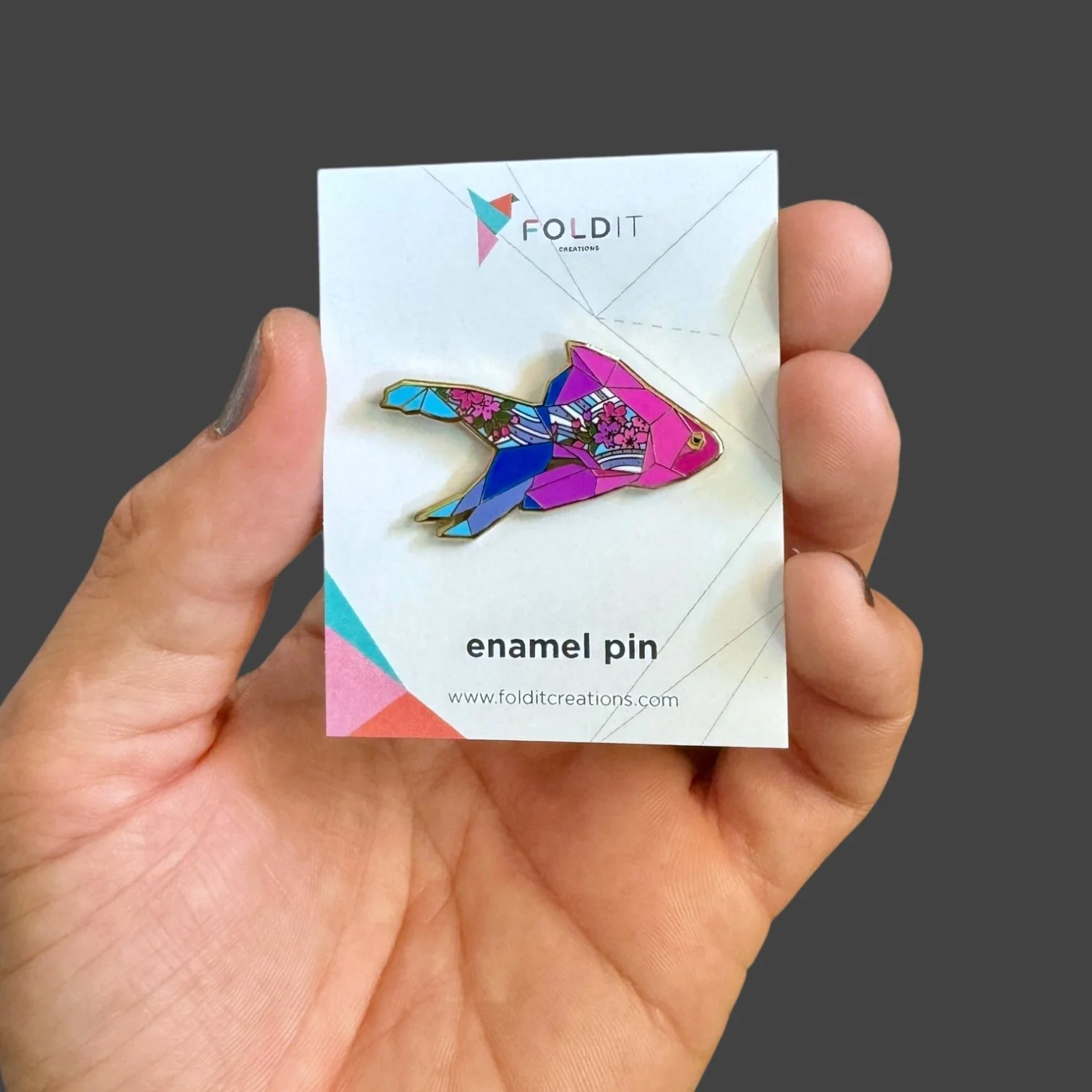 Goldfish hard enamel pin