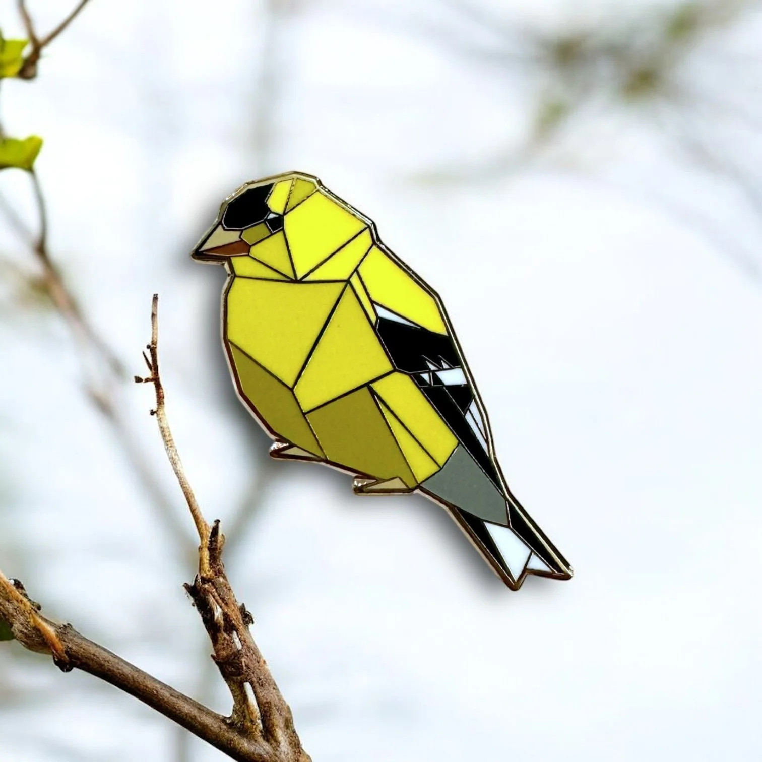 American Goldfinch Origami Hard Enamel Pin