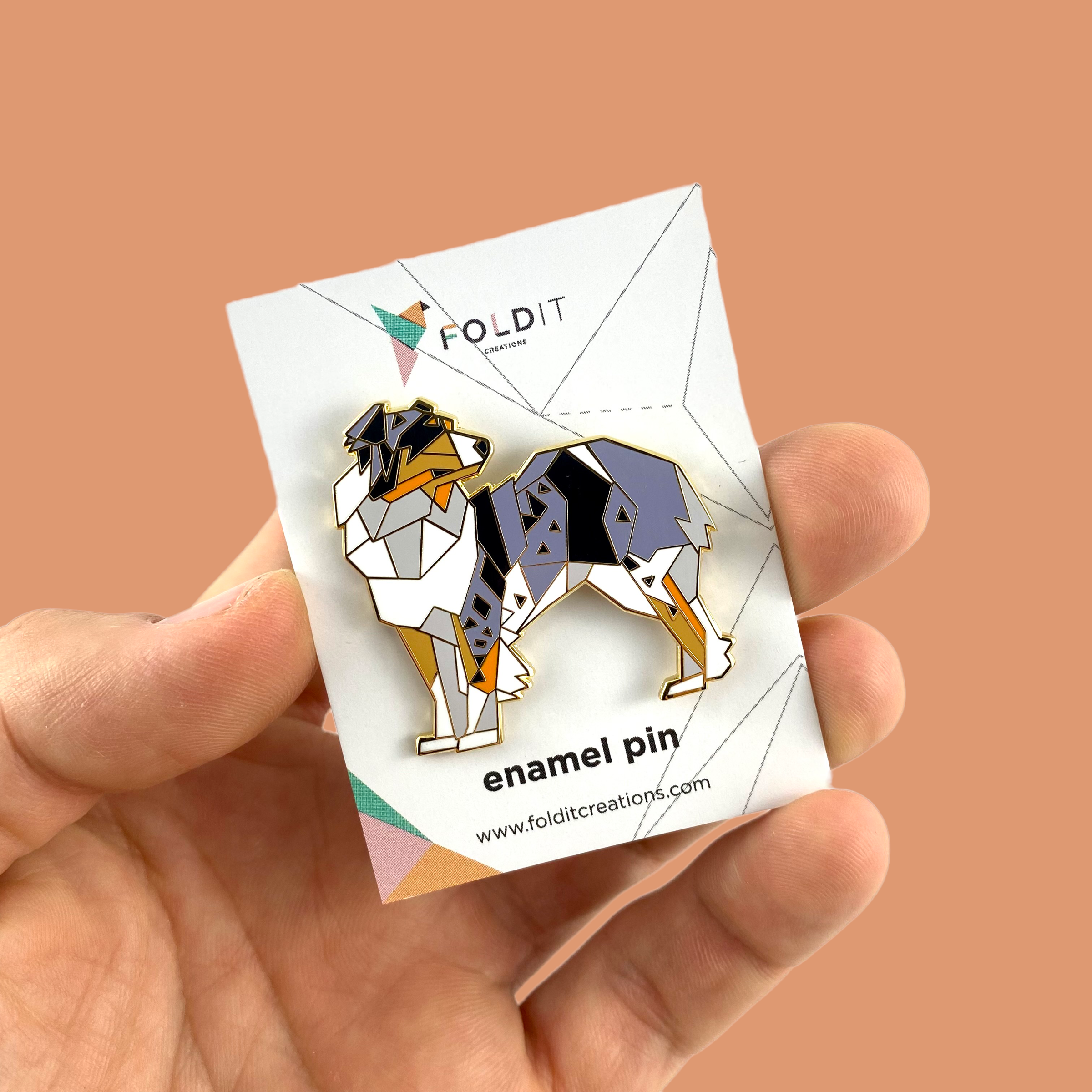 Australian shepherd enamel pin dog gift