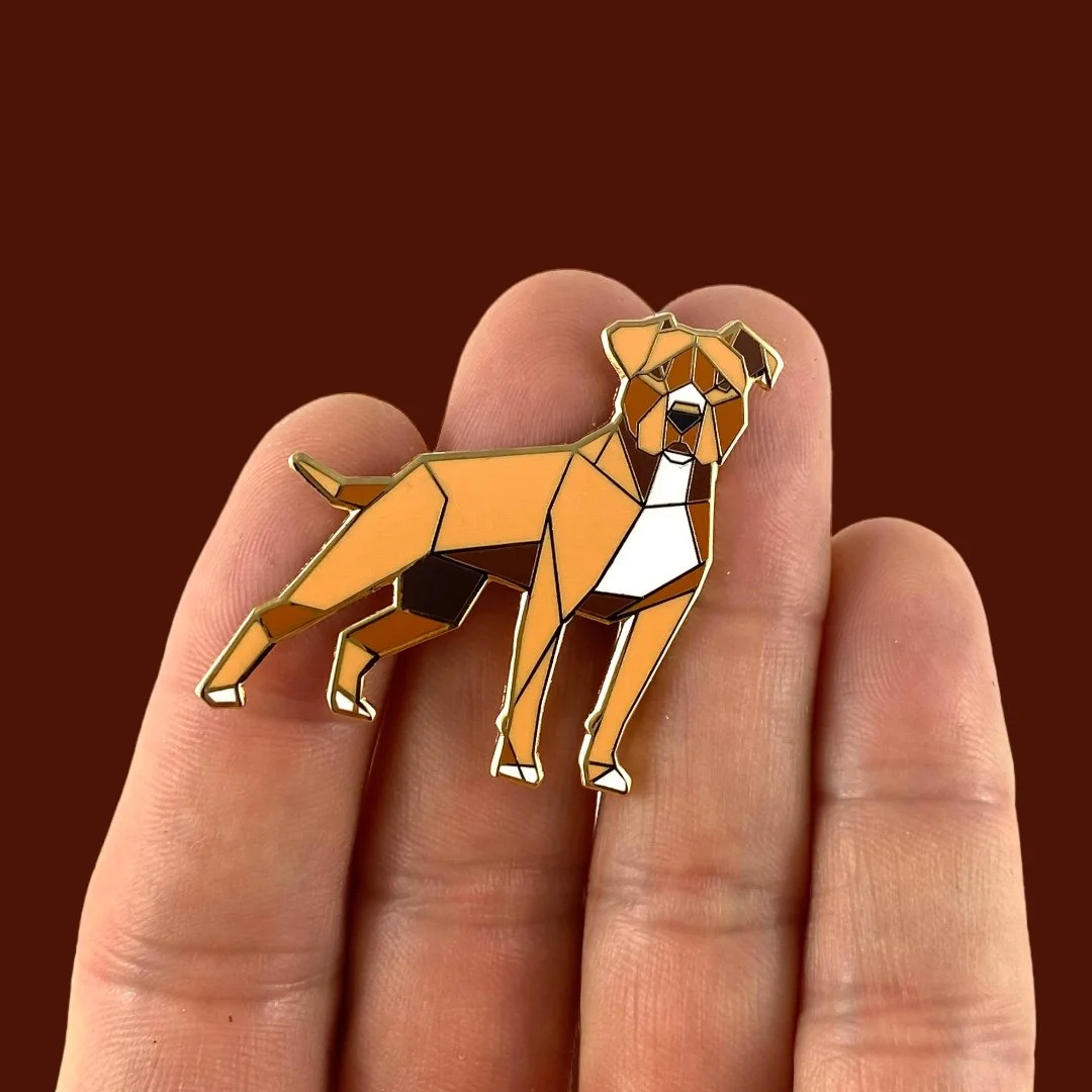 Red American Pit bull Terrier Enamel Pin