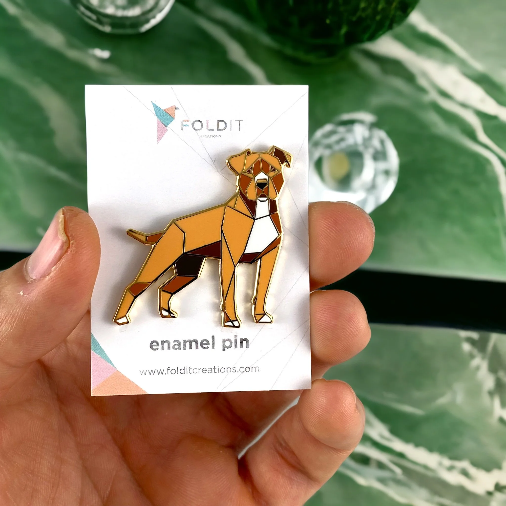 Red American Pit bull Terrier Enamel Pin