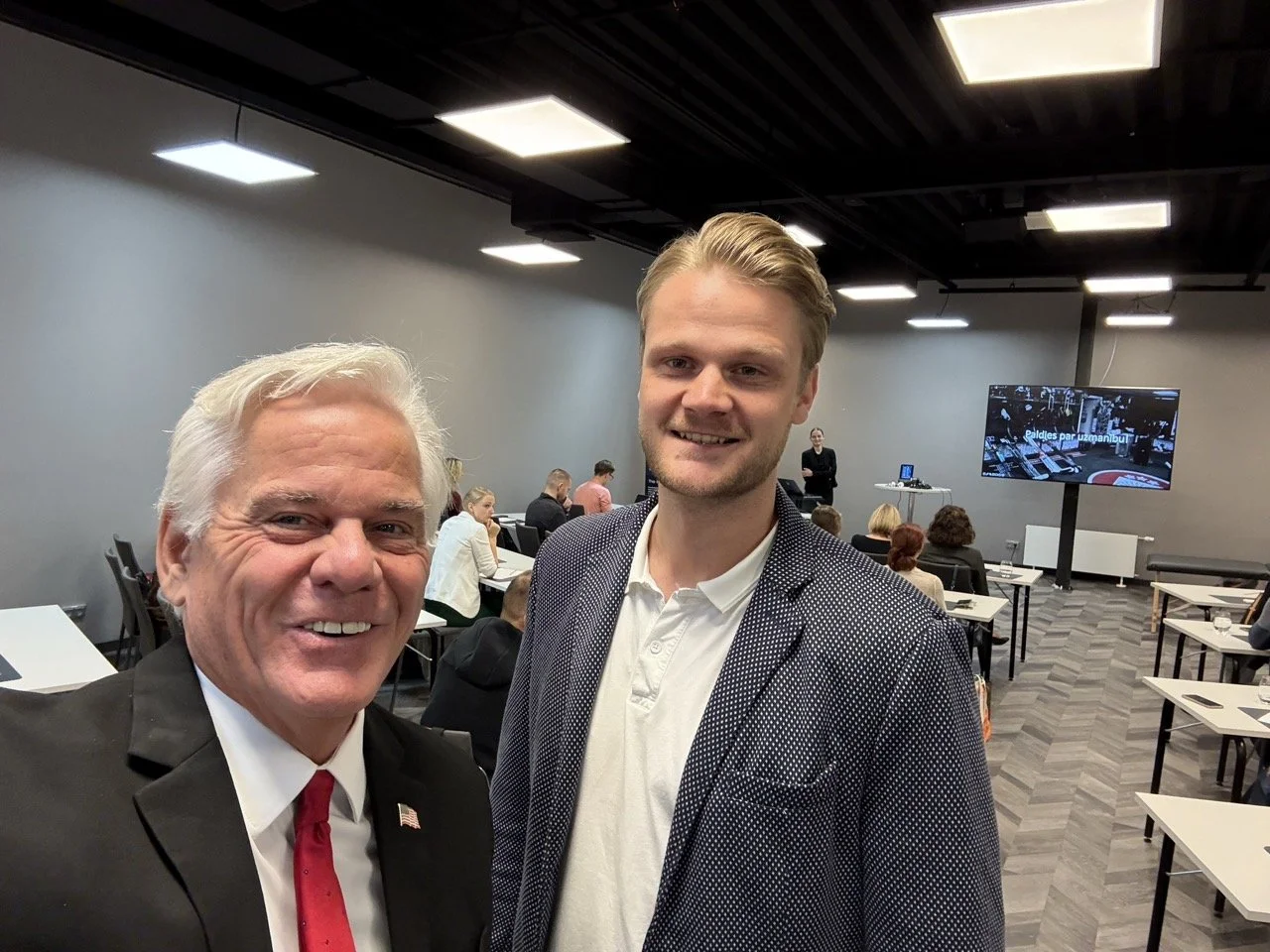 With the Doctor who treats the Latvian Hockey Team