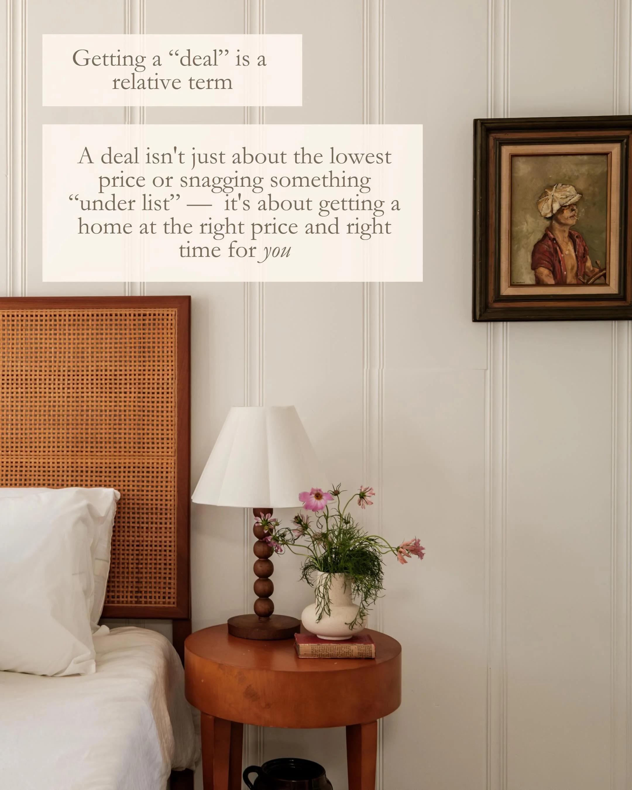 The house is worth what someone is willing to pay for it, and a &ldquo;deal&rdquo; is relative to each buyer. Residential real estate is EMOTIONAL and every buyer has different needs and desires. 

Yes I run the comps, yes I look at the market trends