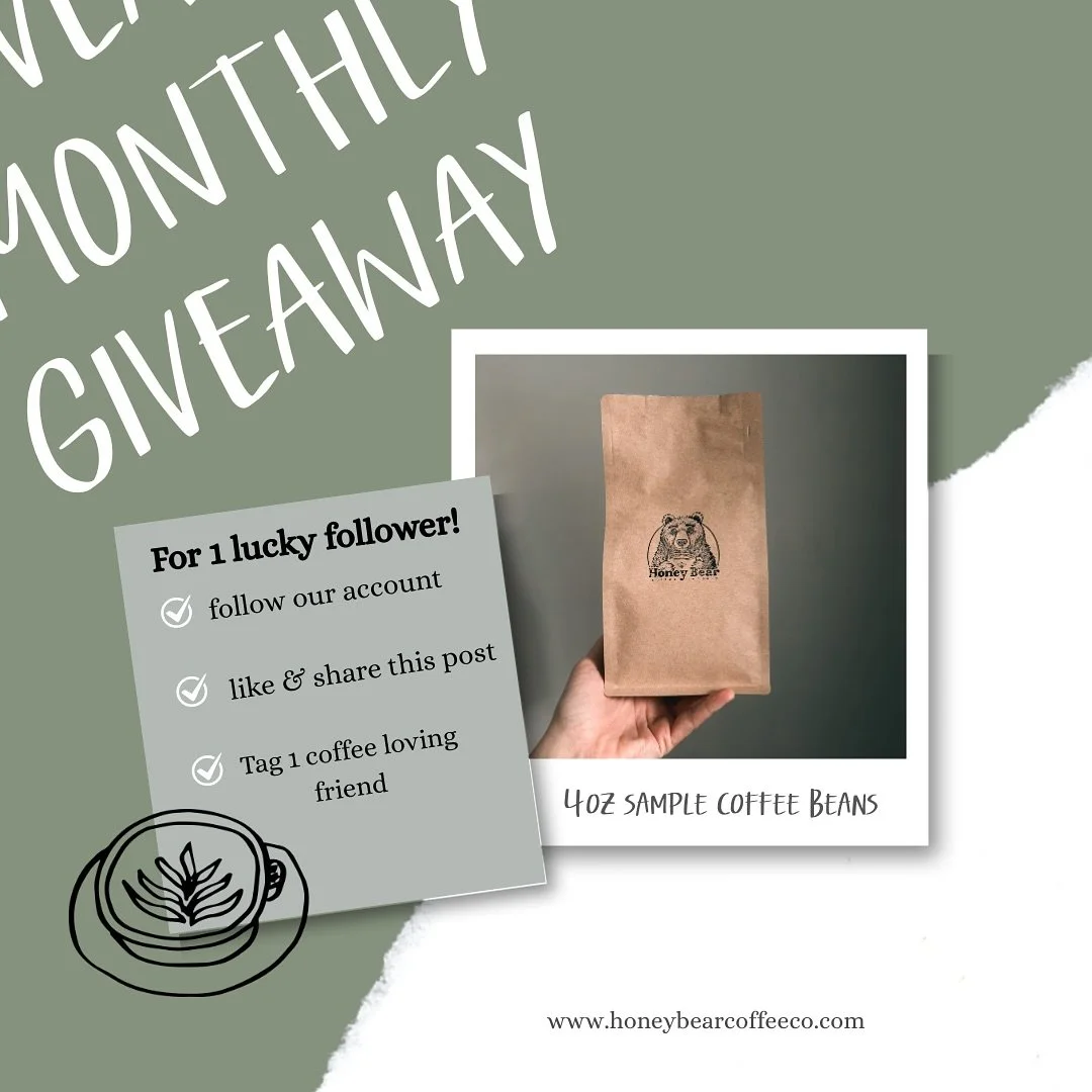 Happy 1st of the month &mdash; aka Honeybear Giveaway Day! 🍯🐻
 Our Monthly Giveaway is back again &mdash; win a 4oz bag of our cozy, fresh-roasted coffee. ☕️💛 

If you&rsquo;re ever curious to try our beans but don&rsquo;t want to spend on a full 