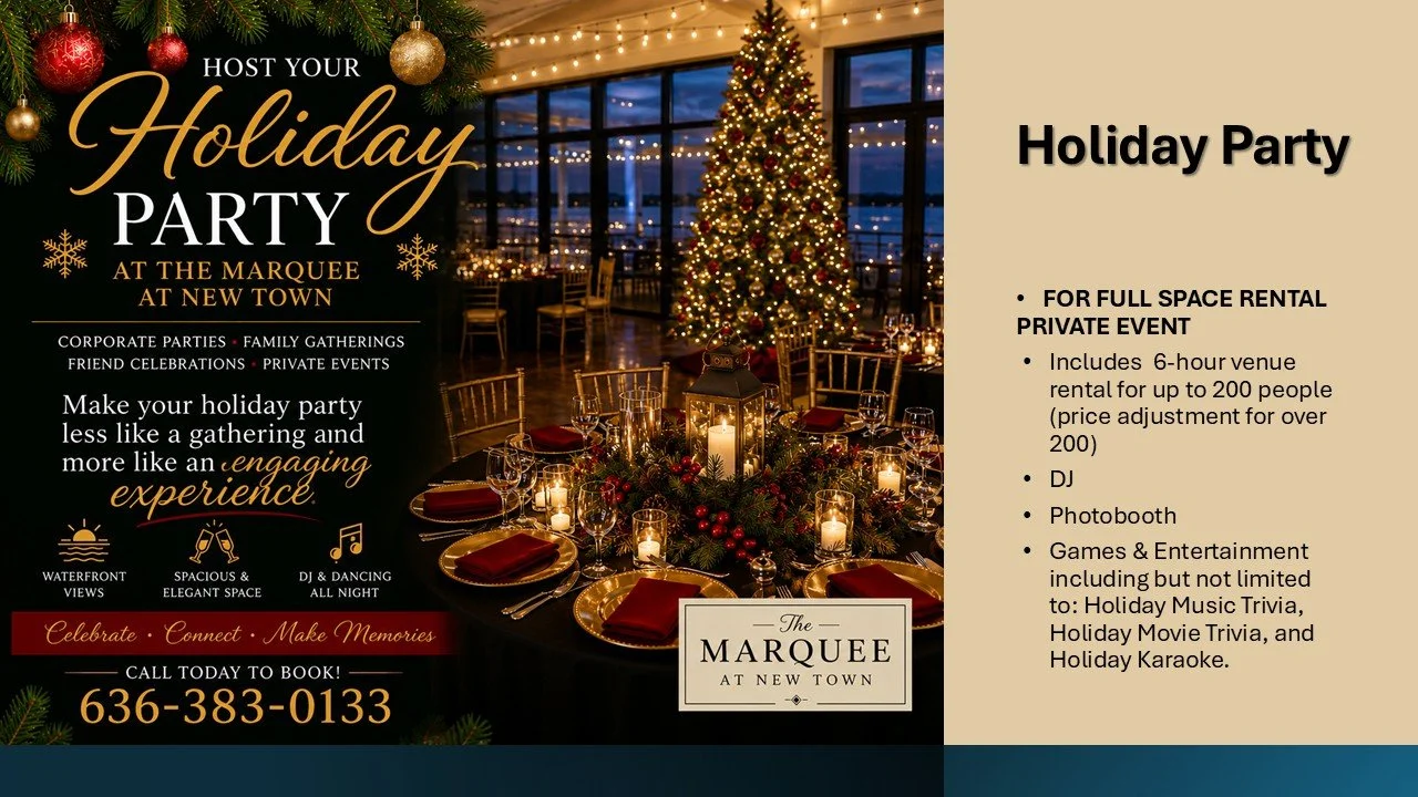 Book your holiday party at the marquee