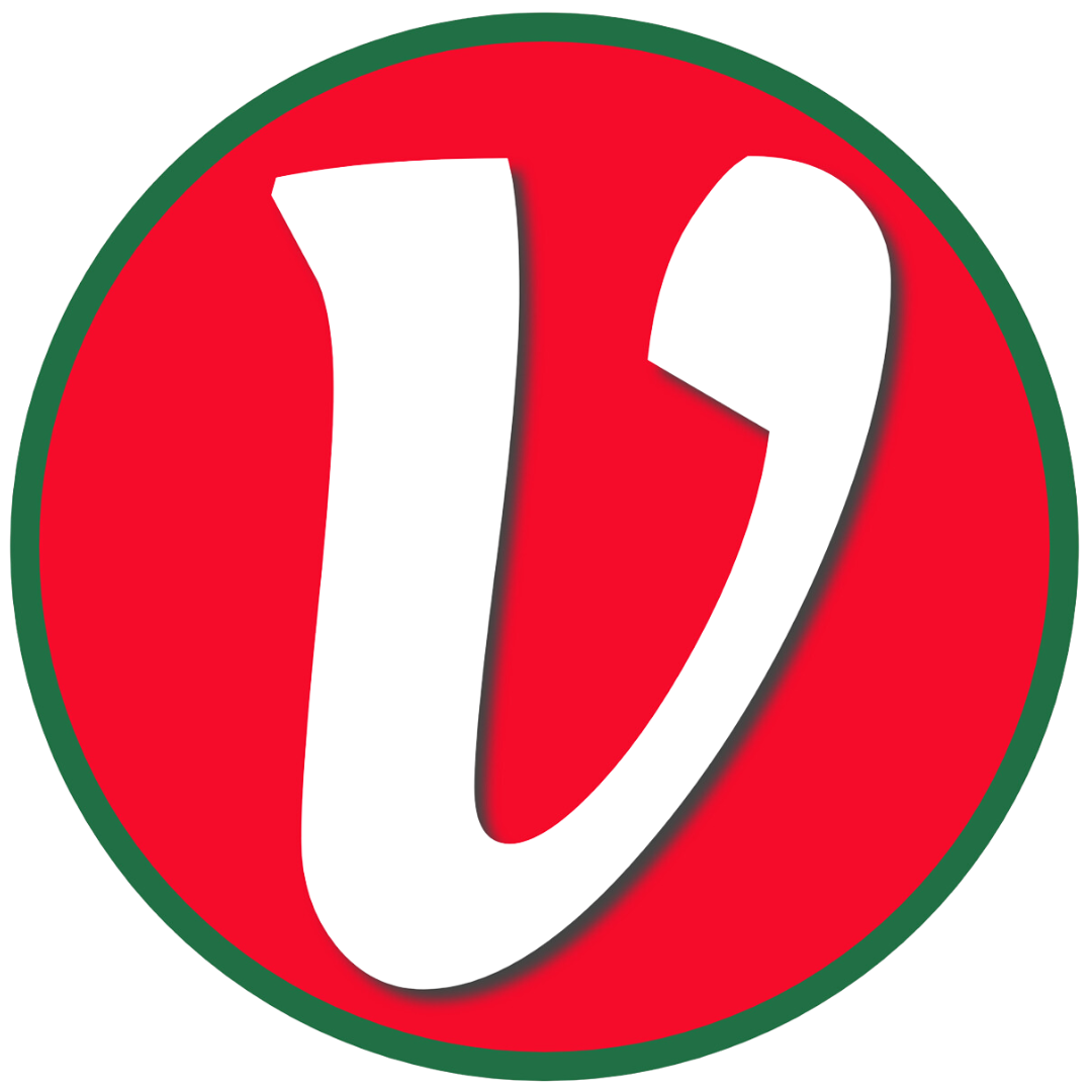 Red circular logo with a white number 1 and 2 inside and a green border