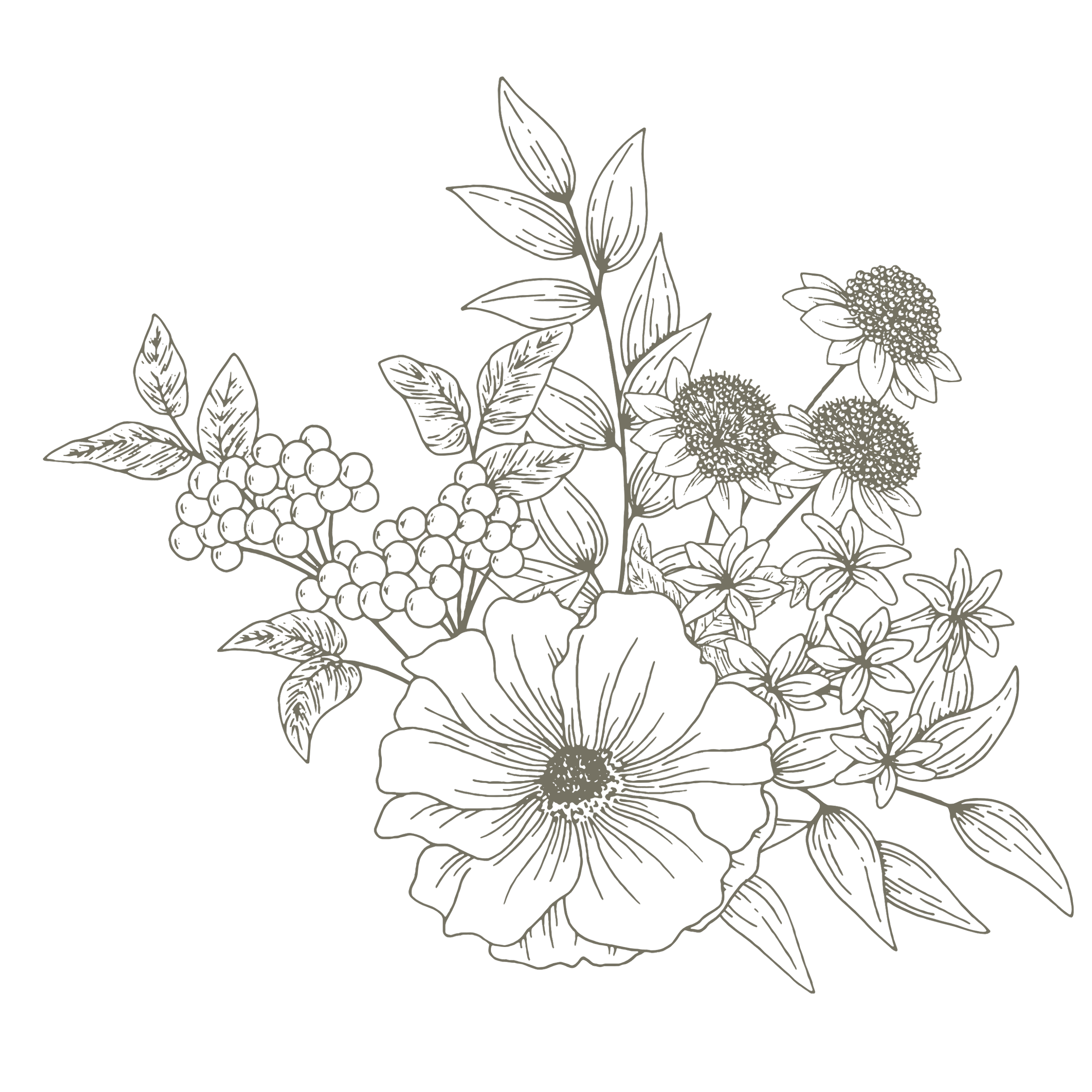 outline of flowers
