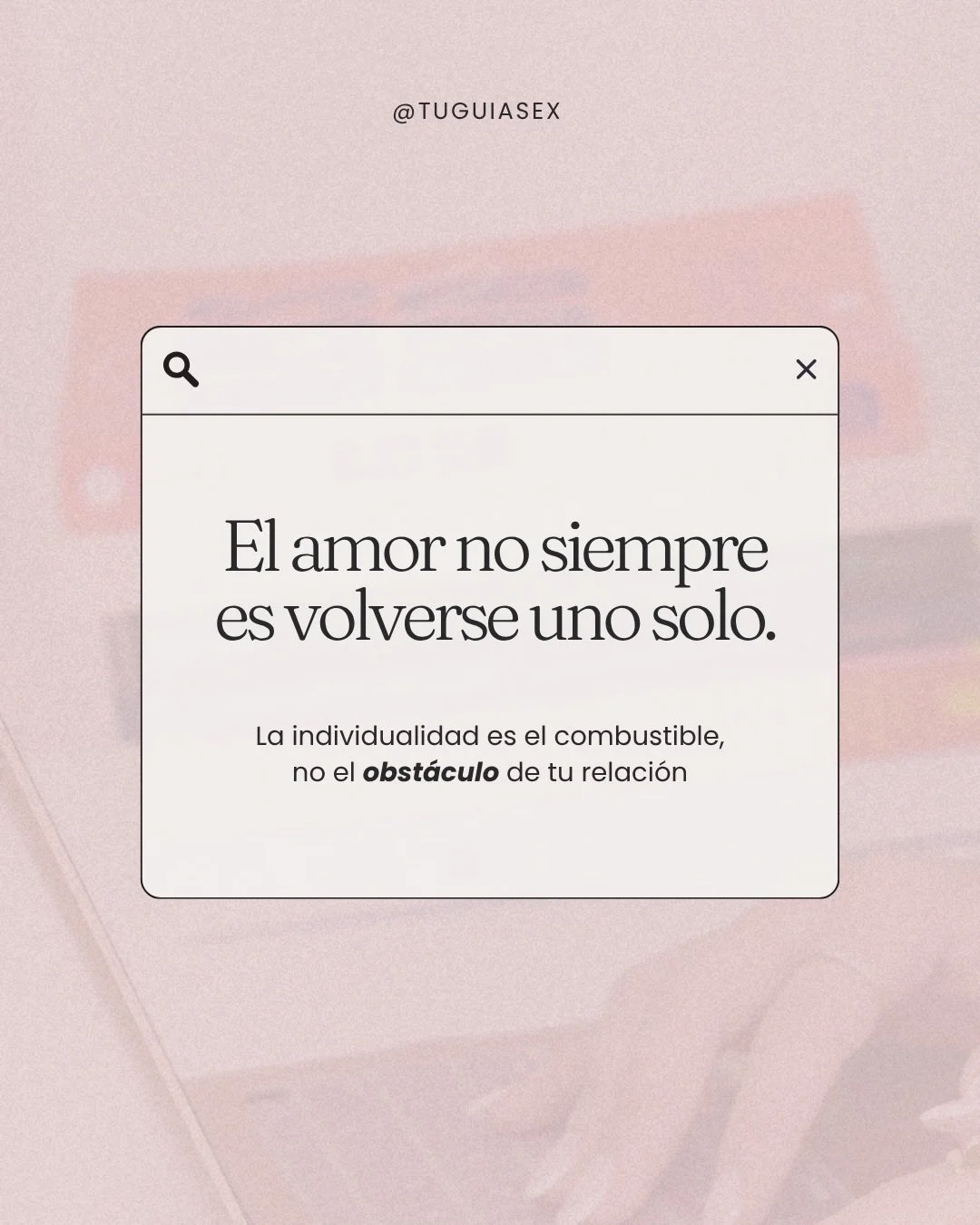 &ldquo;Se volvieron uno solo&rdquo; suena rom&aacute;ntico, pero en terapia suele ser el principio del fin. 🚩

Si para que la relaci&oacute;n funcione tienes que dejar de ser t&uacute;, al final no queda nadie a quien amar. Adaptarte a todo para &ld